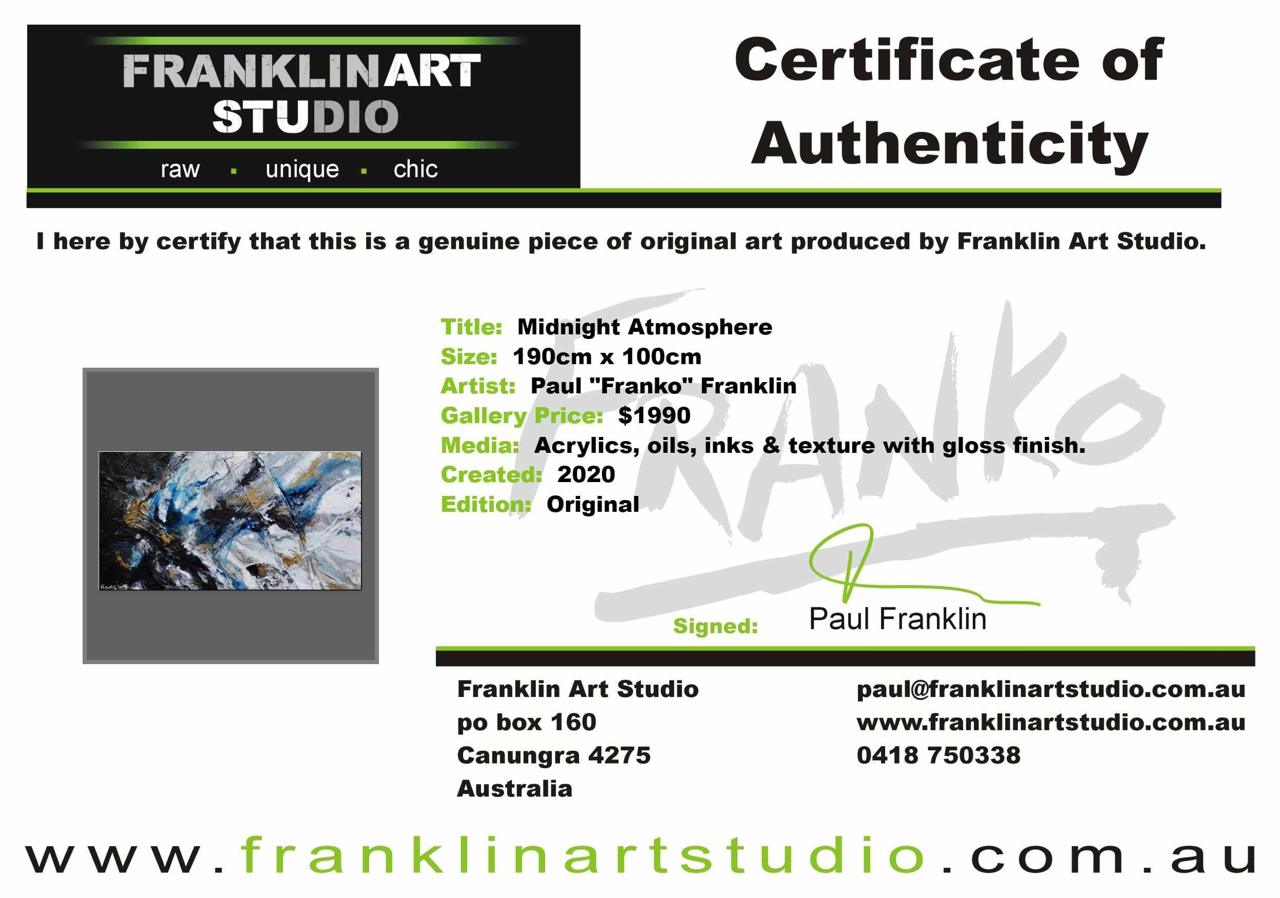 Midnight Atmosphere 190cm x 100cm Black White Blue Textured Abstract Painting (SOLD)-Abstract-[Franko_Artist]-[The_Block]-[Dream_Homes]-[ideas]-[Grand_Designs]-[Art_Lover]-Franklin Art Studio