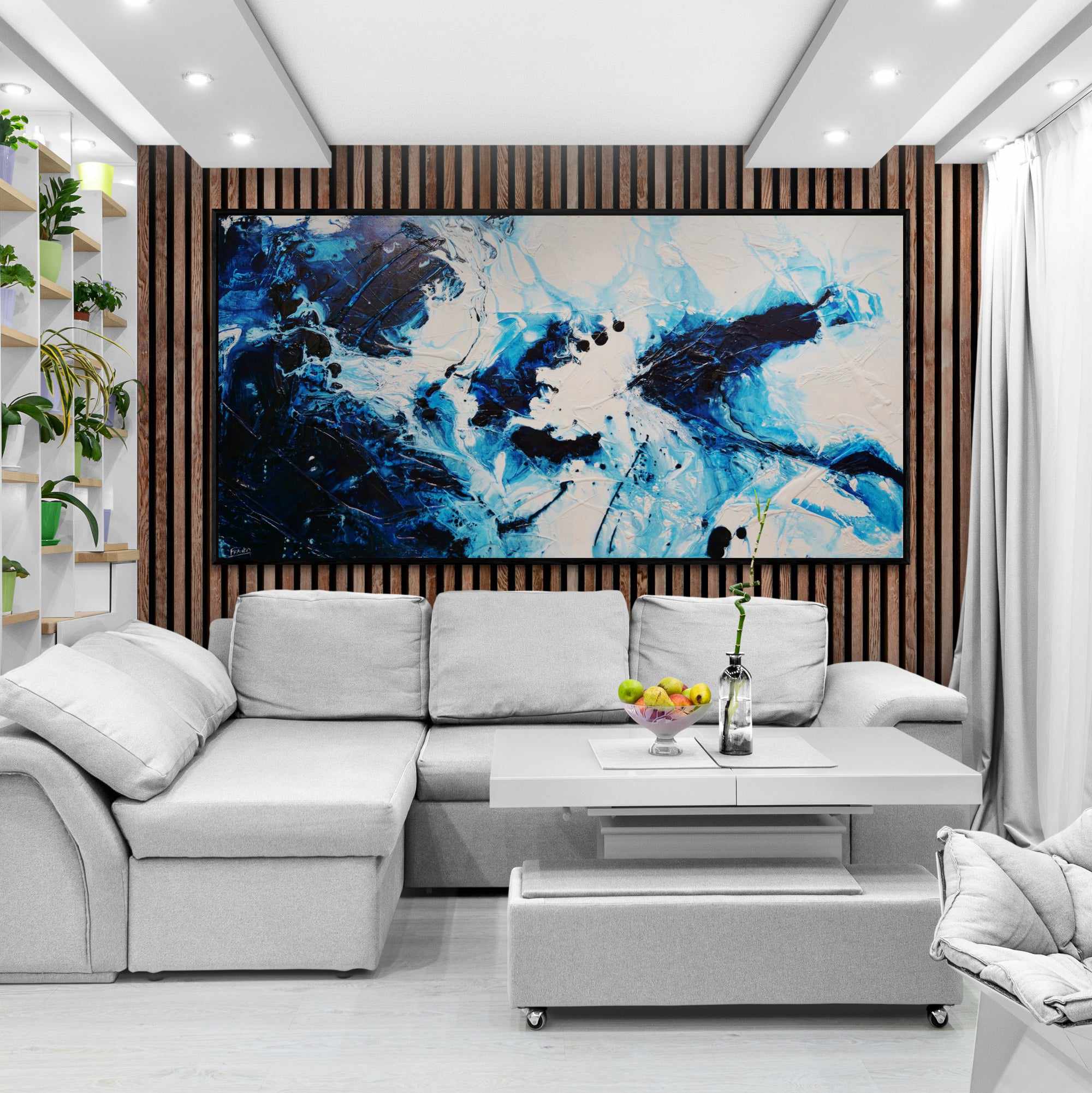 Midnight Candy 240cm x 120cm White Blue Textured Abstract Painting (SOLD)-Abstract-[Franko_Artist]-[Australian_artist]-[Gold_Coast]-[Brisbane]-[modern]-[contemporary]-[original]-[Large_artwork]-[The_Block]-[Dream_Homes]-[ideas]-[Grand_Designs]-[Art_Lover]-Franklin Art Studio