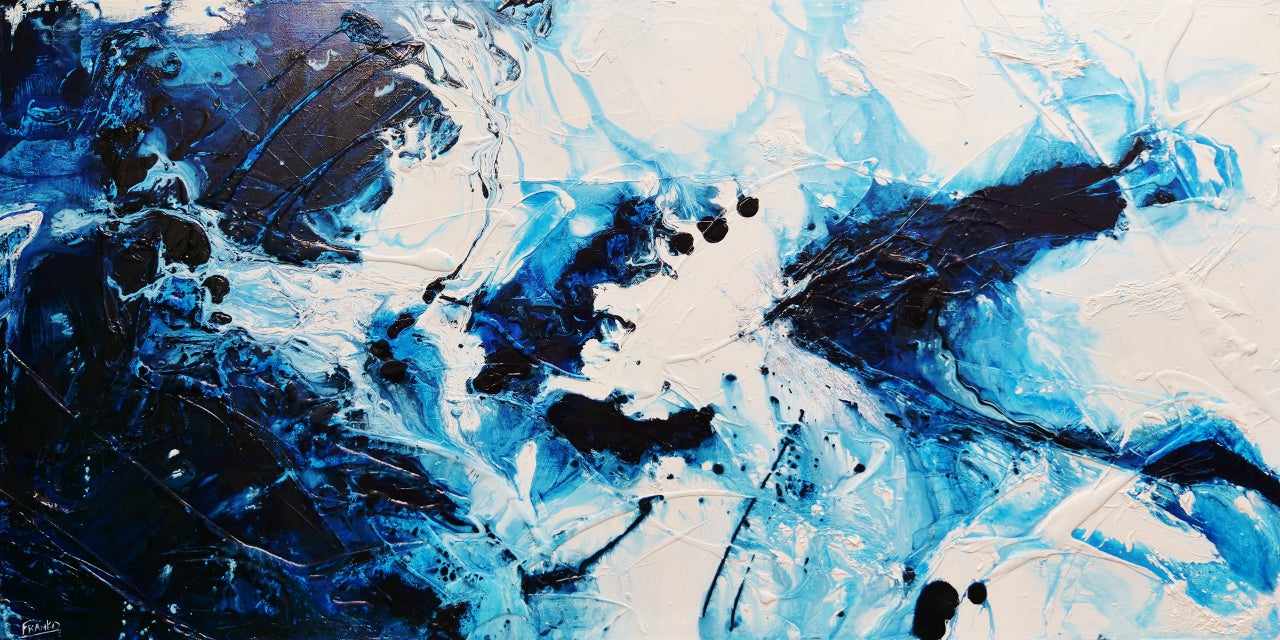 Midnight Candy 240cm x 120cm White Blue Textured Abstract Painting (SOLD)-Abstract-[Franko_Artist]-[Australian_artist]-[Gold_Coast]-[Brisbane]-[modern]-[contemporary]-[original]-[Large_artwork]-Franklin Art Studio