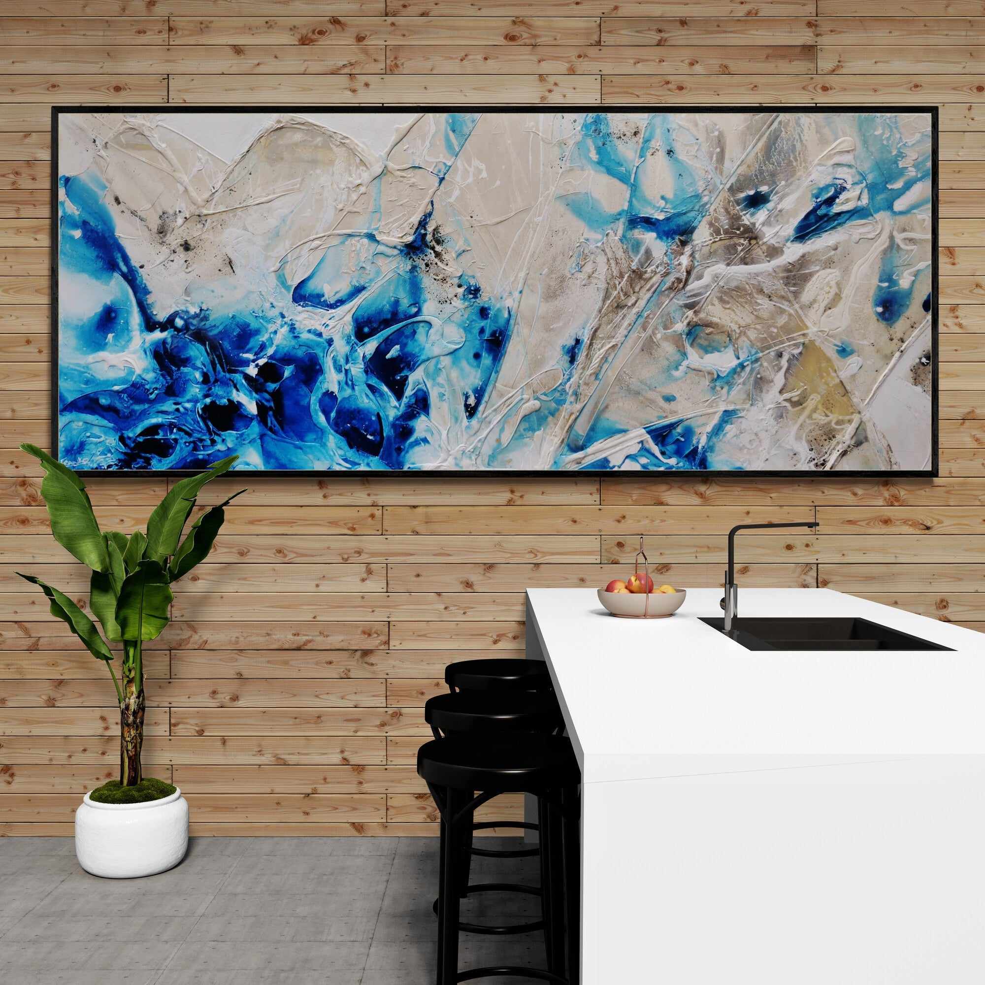 Midnight Casbah 240cm x 100cm Malt Blue Textured Abstract Painting (SOLD)-Abstract-[Franko_Artist]-[Australian_artist]-[Gold_Coast]-[Brisbane]-[modern]-[contemporary]-[original]-[Large_artwork]-[The_Block]-[Dream_Homes]-[ideas]-[Grand_Designs]-[Art_Lover]-Franklin Art Studio