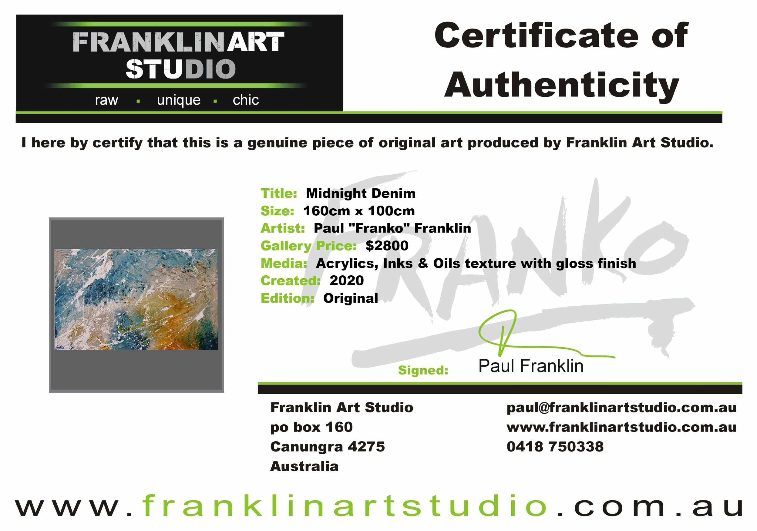 Midnight Denim 160cm x 100cm Denim Blue Rust Malt White Textured Abstract Painting (SOLD)-Abstract-[Franko_Artist]-[The_Block]-[Dream_Homes]-[ideas]-[Grand_Designs]-[Art_Lover]-Franklin Art Studio