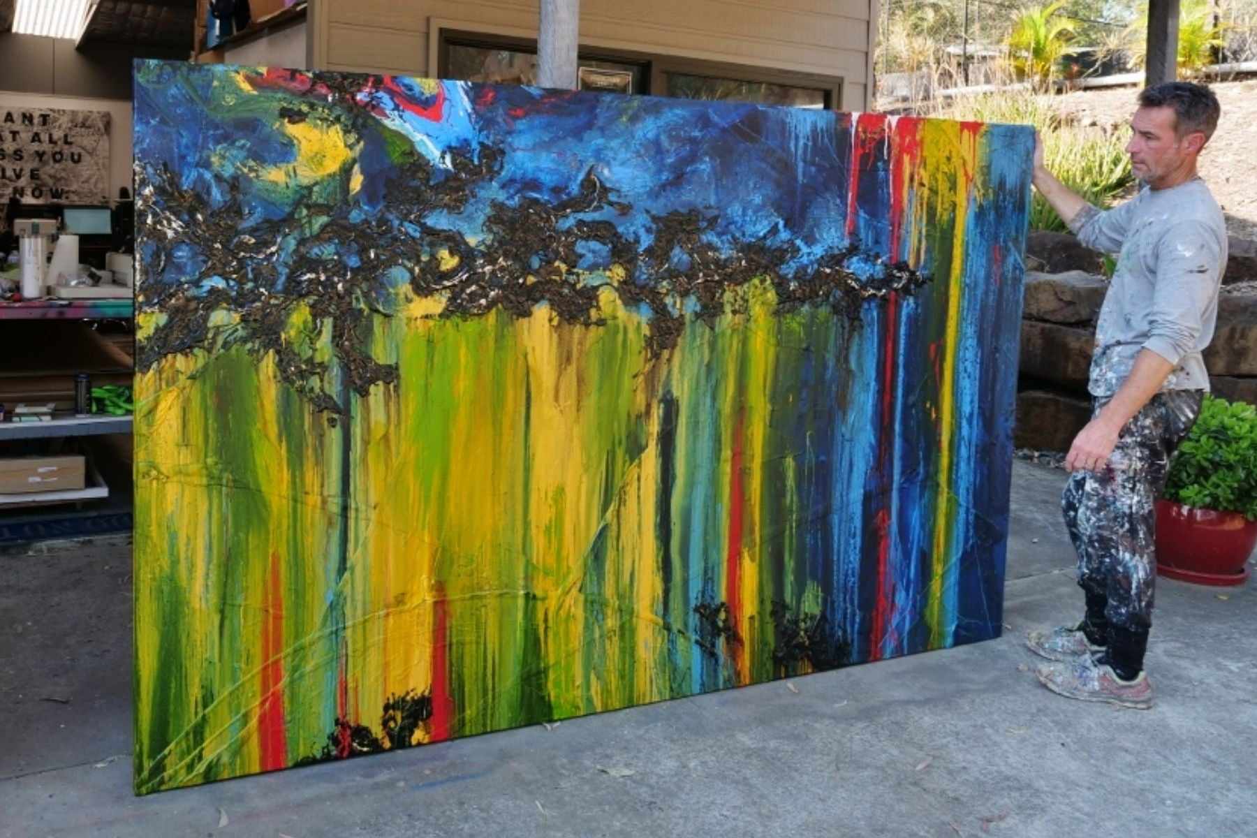 update alt-text with template Midnight Falls 280cm x 170cm Blue Yellow Textured Abstract Painting (SOLD)-Abstract-[Franko_Artist]-[The_Block]-[Dream_Homes]-[ideas]- [Grand_Designs]-Franklin Art Studio