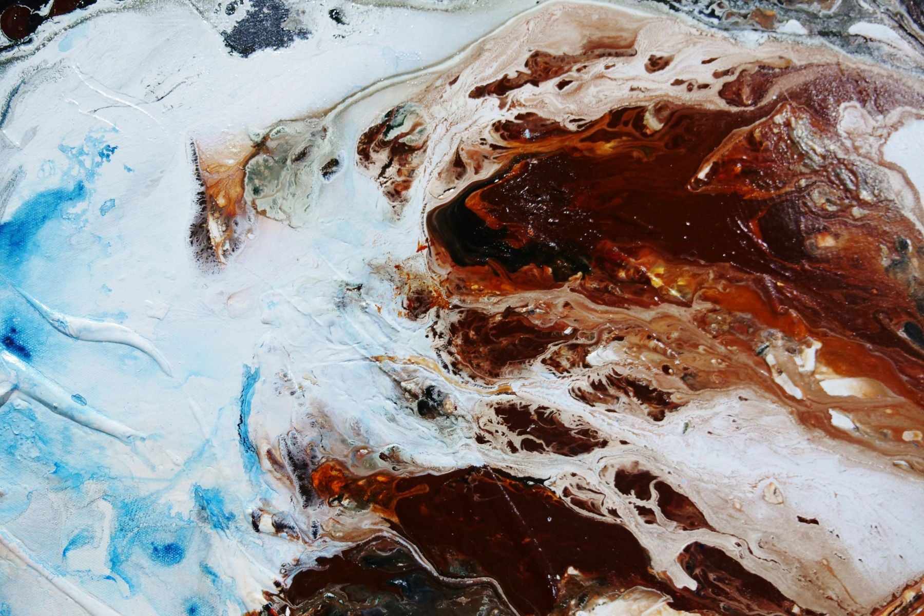Midnight Gamma 240cm x 100cm Blue Black Brown Textured Abstract Painting (SOLD)