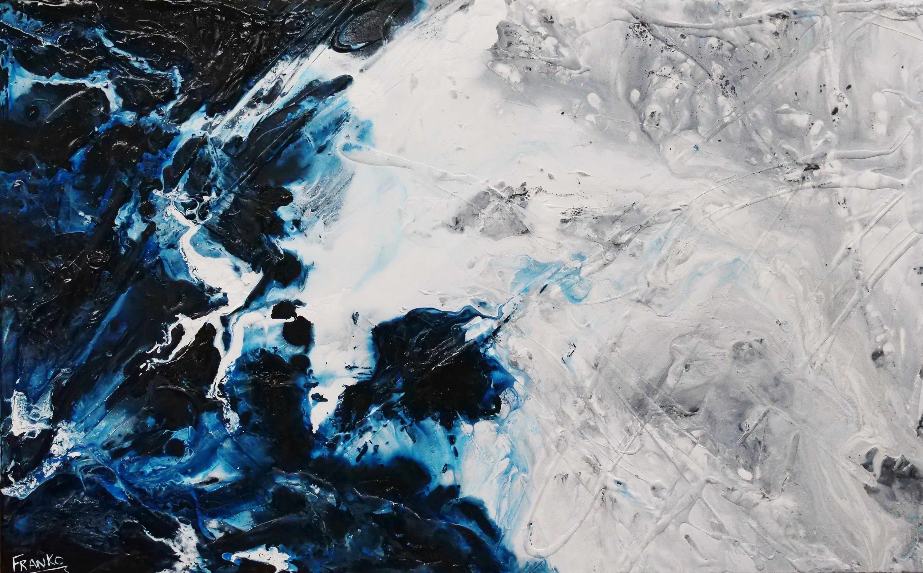 Midnight Genie 160cm x 100cm Blue Grey Textured Abstract Painting (SOLD)-Abstract-[Franko_Artist]-[Australian_artist]-[Gold_Coast]-[Brisbane]-[modern]-[contemporary]-[original]-[Large_artwork]-Franklin Art Studio