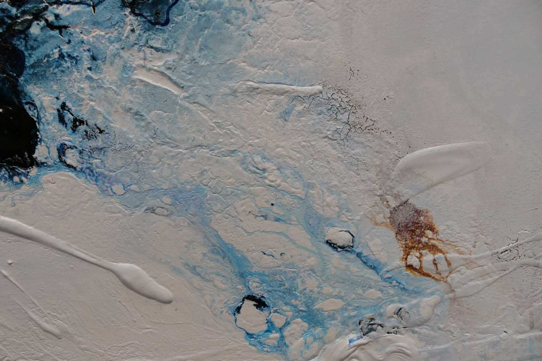 Midnight Oxide 240cm x 100cm Blue Rust Textured Abstract Painting (SOLD)