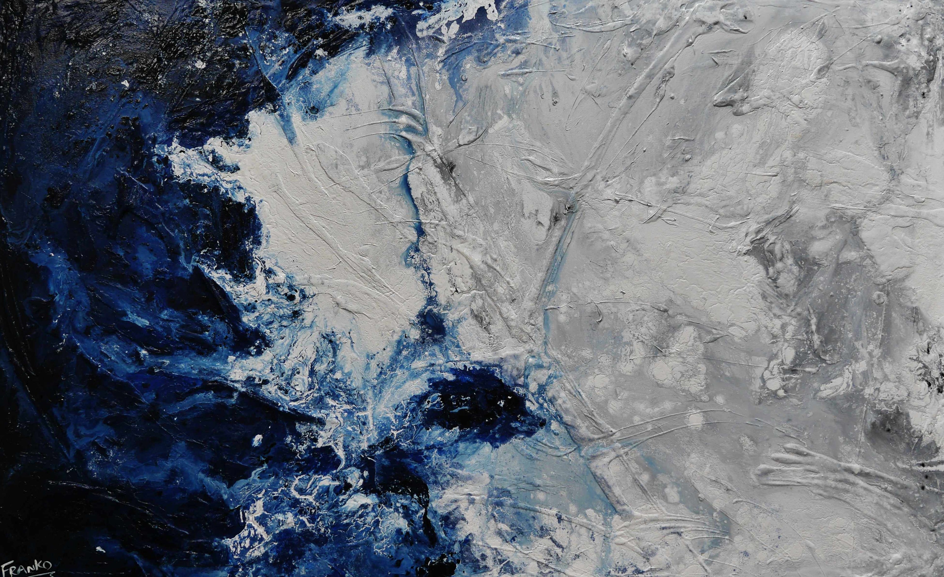 Midnight Rocket 160cm x 100cm Grey Blue Textured Abstract Painting (SOLD)-Abstract-[Franko_Artist]-[Australian_artist]-[Gold_Coast]-[Brisbane]-[modern]-[contemporary]-[original]-[Large_artwork]-Franklin Art Studio