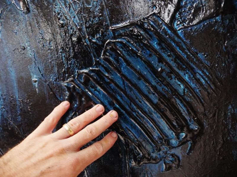 Midnight Seclusion 120cm x 120cm Blue Abstract Painting (SOLD)