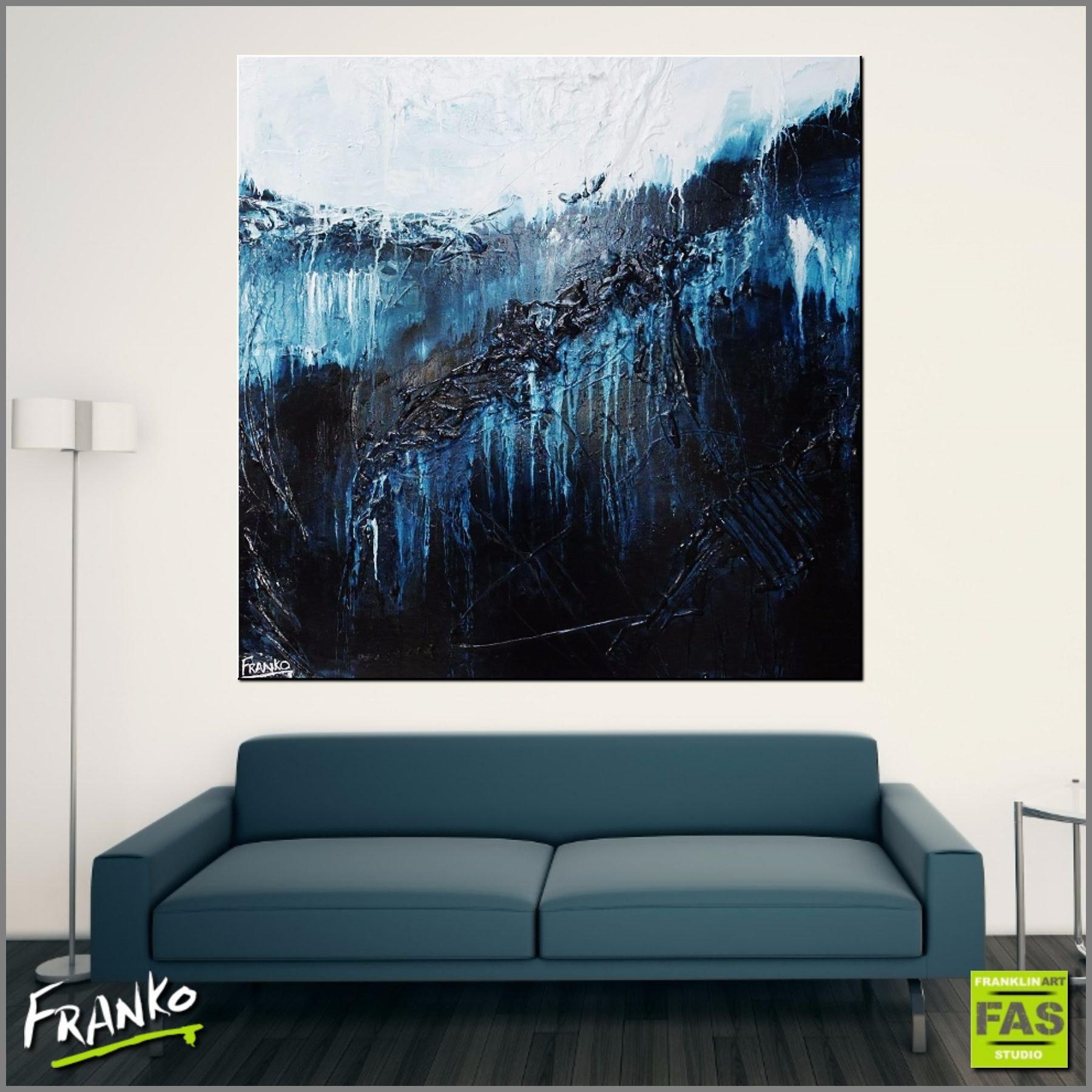 Midnight Seclusion 120cm x 120cm Blue Abstract Painting (SOLD)-abstract-[Franko_Artist]-[Australian_artist]-[Gold_Coast]-[Brisbane]-[modern]-[contemporary]-[original]-[Large_artwork]-[The_Block]-[Dream_Homes]-[ideas]-[Grand_Designs]-[Art_Lover]-Franklin Art Studio