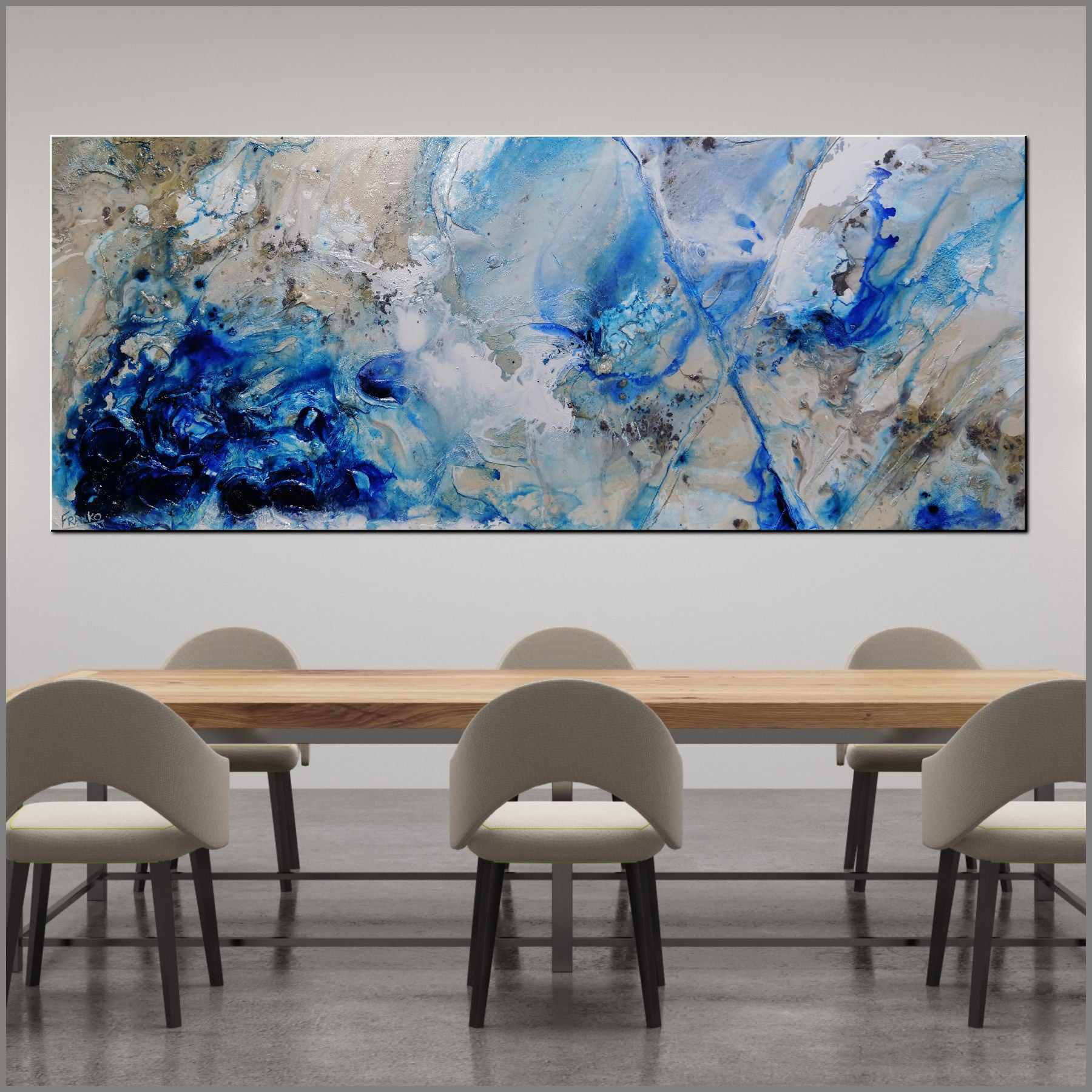 Midnight at the Oasis 200cm x 80cm Cream Blue Textured Abstract Painting (SOLD)-Abstract-[Franko_Artist]-[Australian_artist]-[Gold_Coast]-[Brisbane]-[modern]-[contemporary]-[original]-[Large_artwork]-[The_Block]-[Dream_Homes]-[ideas]-[Grand_Designs]-[Art_Lover]-Franklin Art Studio