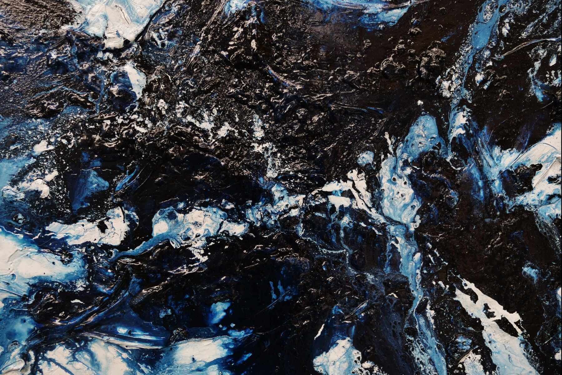 Midnight in the Hamptons 200cm x 80cm Blue White Textured Abstract Painting (SOLD)