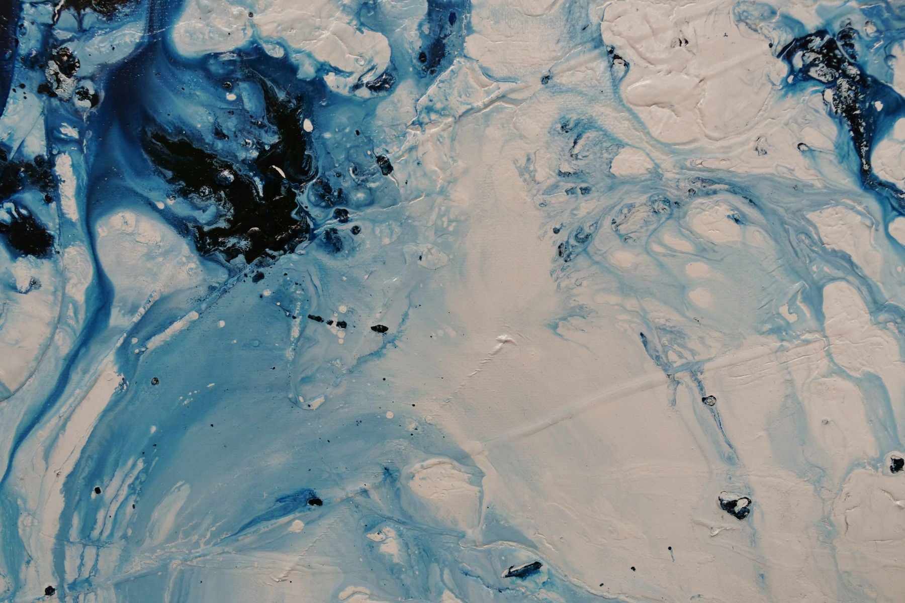 Midnight in the Hamptons 200cm x 80cm Blue White Textured Abstract Painting (SOLD)