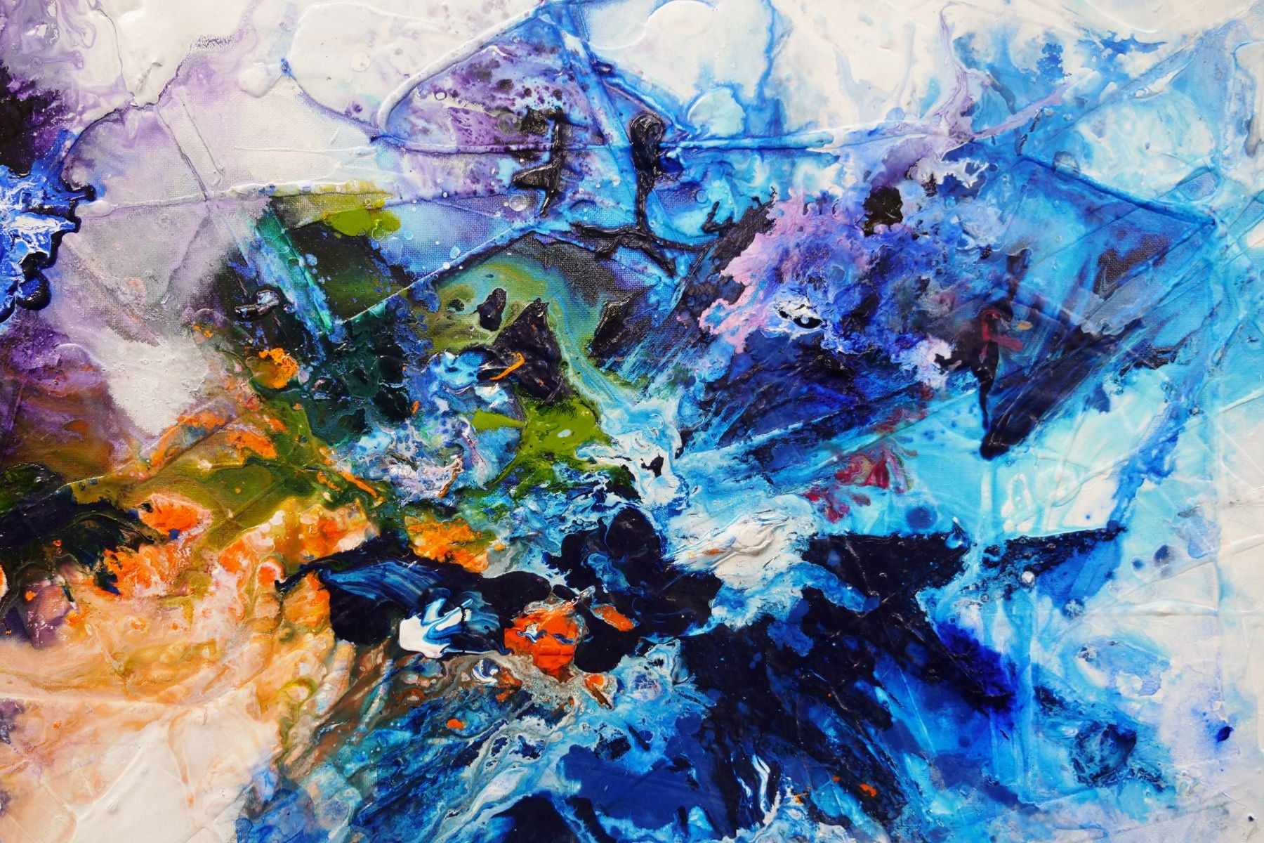 Mini Bouquet 160cm x 60cm Colourful Textured Abstract Painting (SOLD)