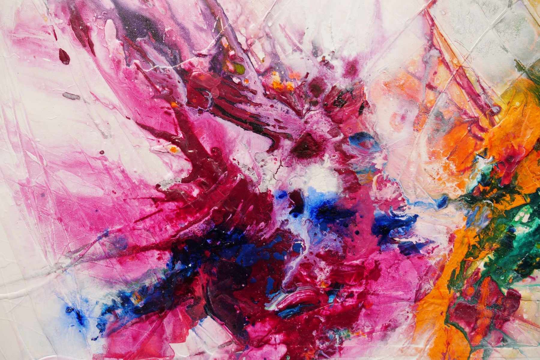 Mini Bouquet 160cm x 60cm Colourful Textured Abstract Painting (SOLD)
