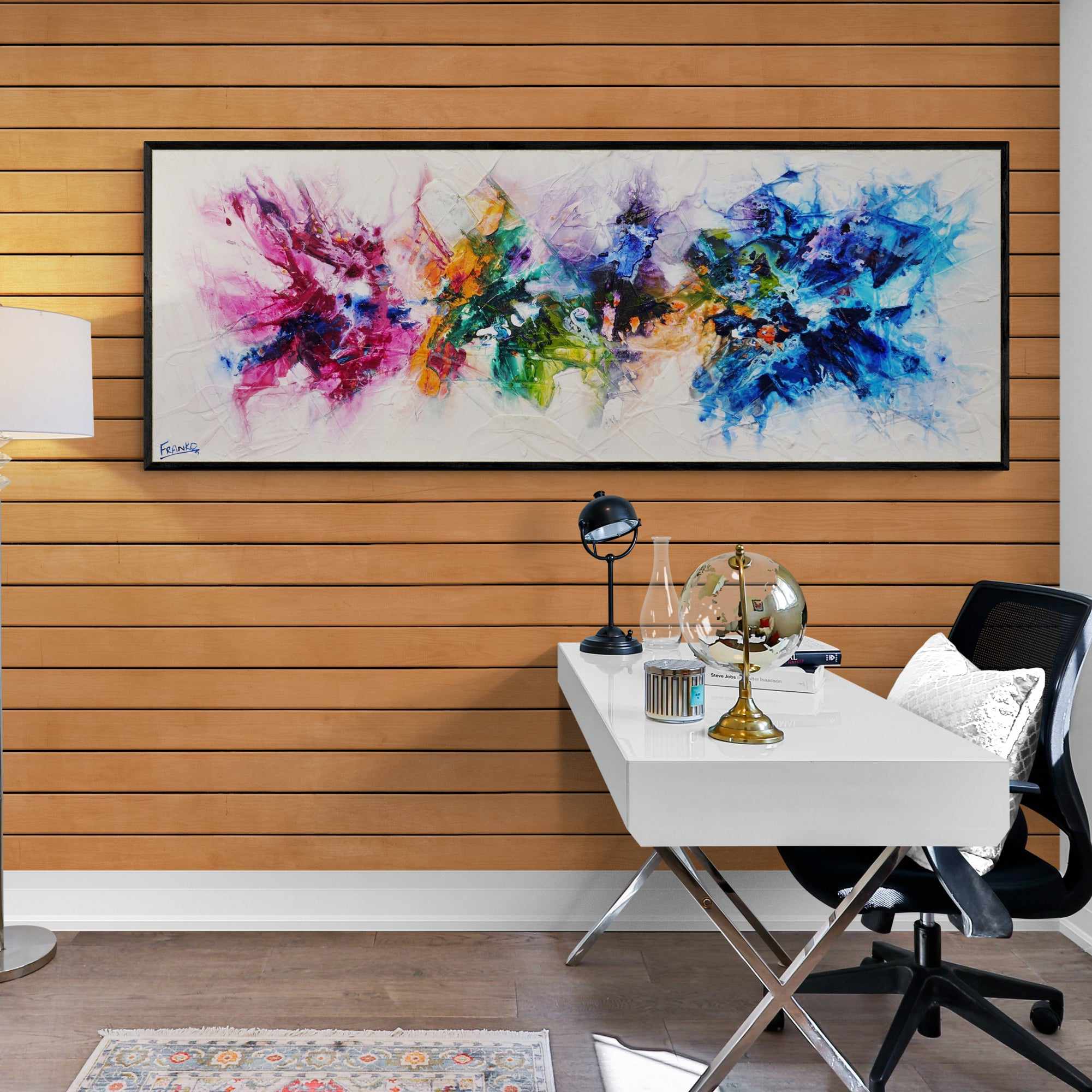 Mini Bouquet 160cm x 60cm Colourful Textured Abstract Painting (SOLD)-Abstract-[Franko_Artist]-[Australian_artist]-[Gold_Coast]-[Brisbane]-[modern]-[contemporary]-[original]-[Large_artwork]-[The_Block]-[Dream_Homes]-[ideas]-[Grand_Designs]-[Art_Lover]-Franklin Art Studio