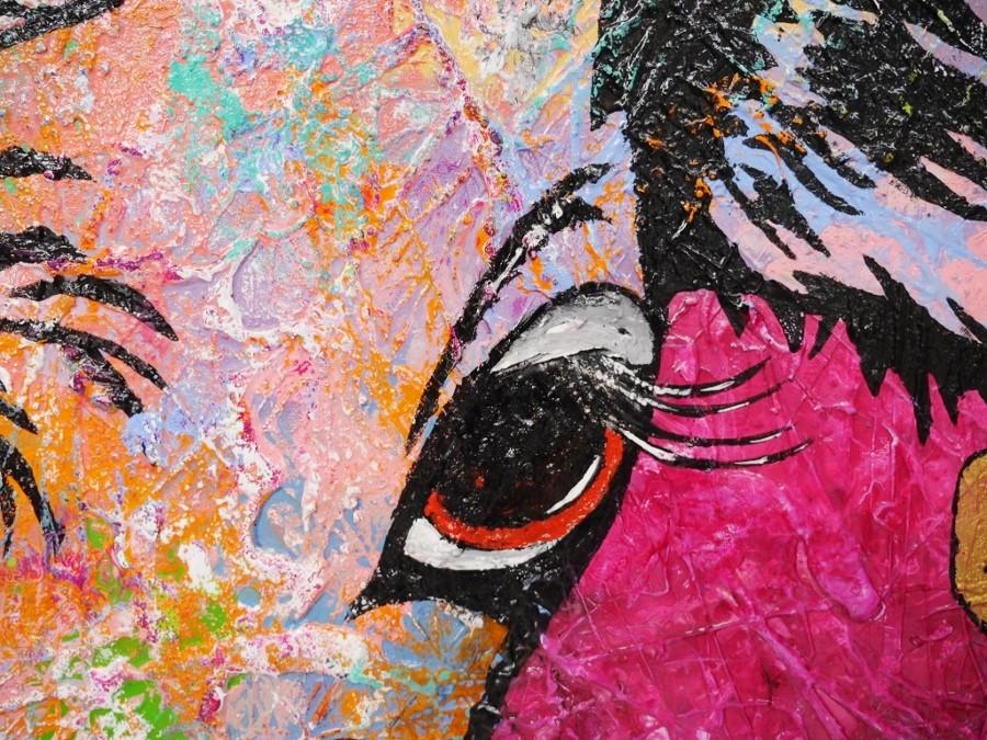 Mini Moo Moo Bobby 120cm x 120cm Pink Cow Painting (SOLD)