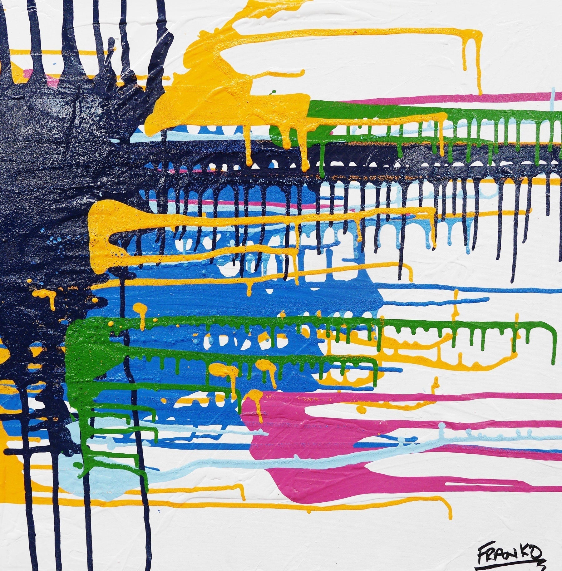 Mini Split 60cm x 60cm Square Colourful Abstract Painting (SOLD)-Abstract-[Franko_Artist]-[Australian_artist]-[Gold_Coast]-[Brisbane]-[modern]-[contemporary]-[original]-[Large_artwork]-Franklin Art Studio