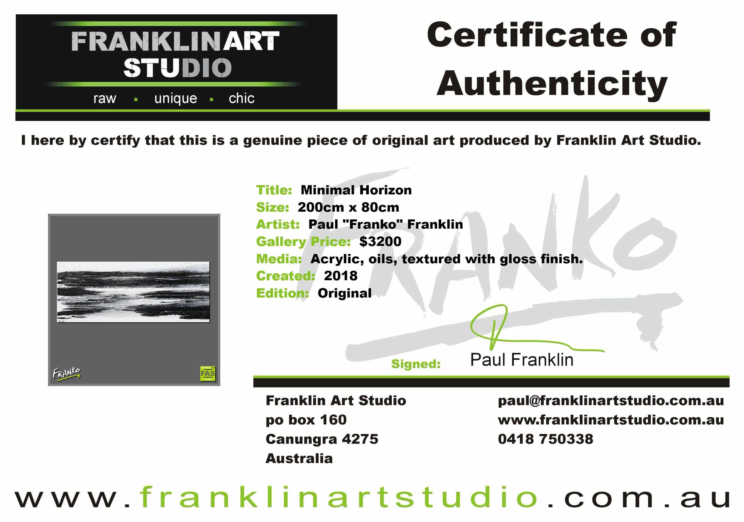 Minimal Horizon 200cm x 80cm Huge White Black Abstract Painting (SOLD)-Abstract-[Franko_Artist]-[Australian_artist]-[Gold_Coast]-[Brisbane]-[modern]-[contemporary]-[original]-[Large_artwork]-Franklin Art Studio