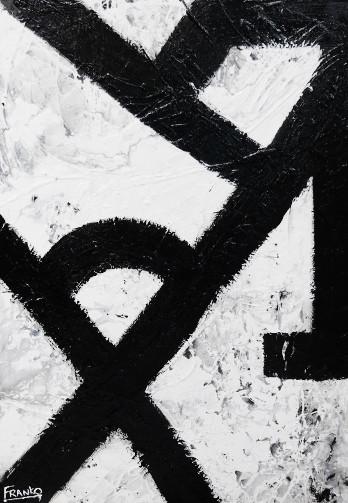 Minimal Rush 140cm x 100cm Black and white Abstract Painting (SOLD)-abstract-[Franko_Artist]-[Australian_artist]-[Gold_Coast]-[Brisbane]-[modern]-[contemporary]-[original]-[Large_artwork]-Franklin Art Studio