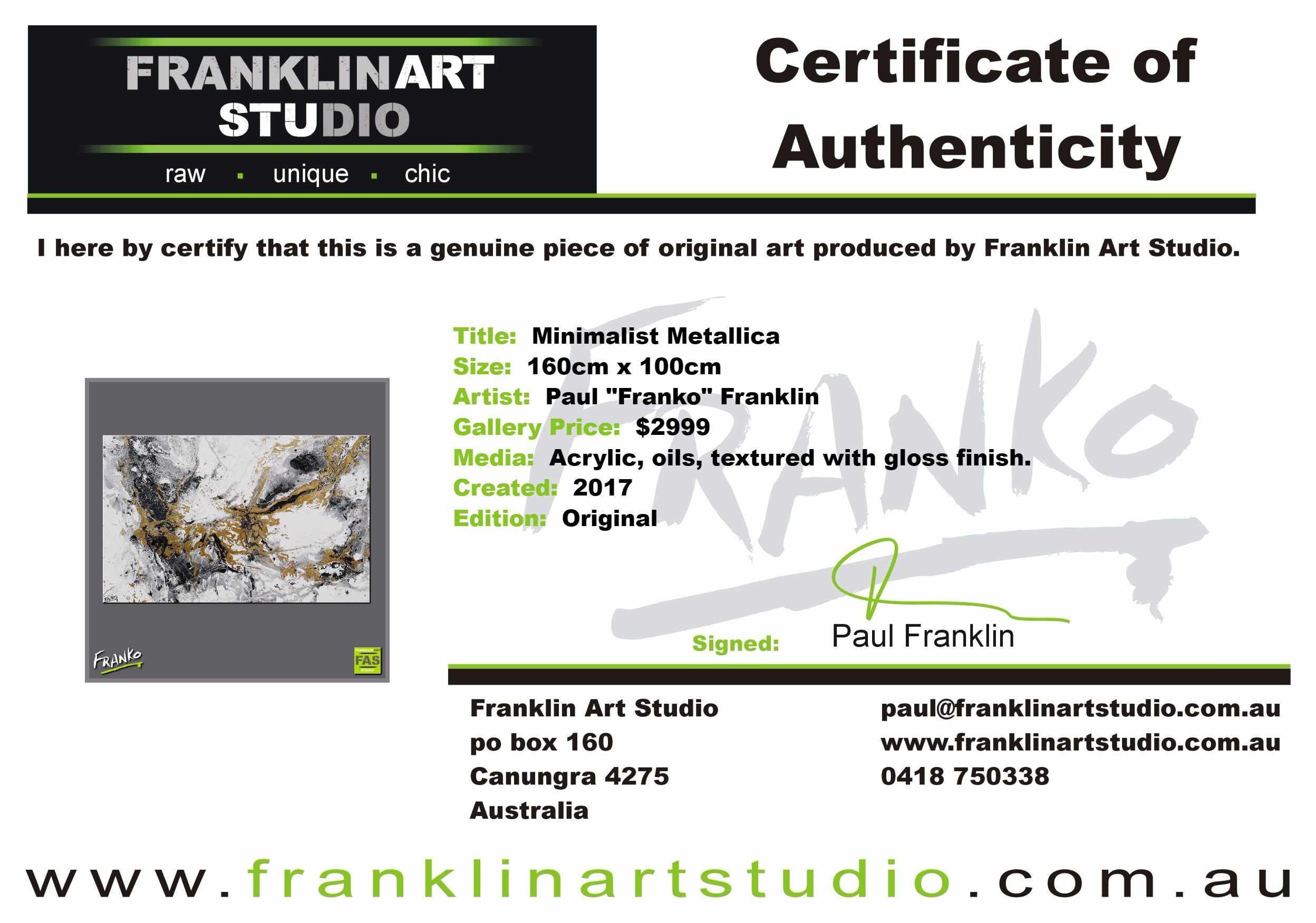 Minimalist Metallica 160cm x 100cm White Gold Abstract Painting (SOLD)-abstract-[Franko_Artist]-[The_Block]-[Dream_Homes]-[ideas]-[Grand_Designs]-[Art_Lover]-Franklin Art Studio
