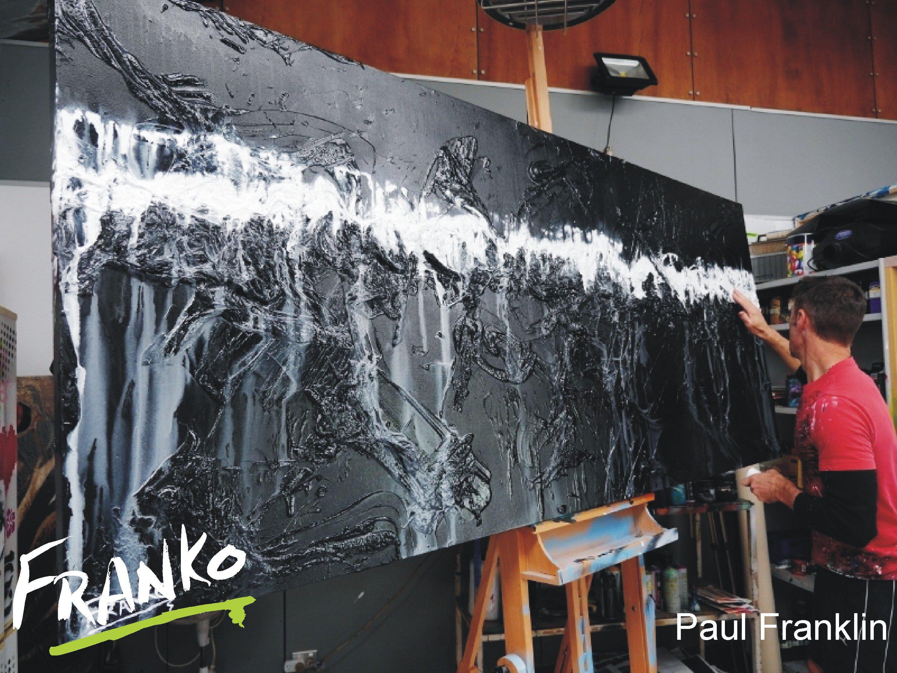 Minstral 240cm x 100cm Black Abstract Painting (SOLD)-abstract-[Franko_Artist]-[The_Block]-[Dream_Homes]-[ideas]- [Grand_Designs]-Franklin Art Studio