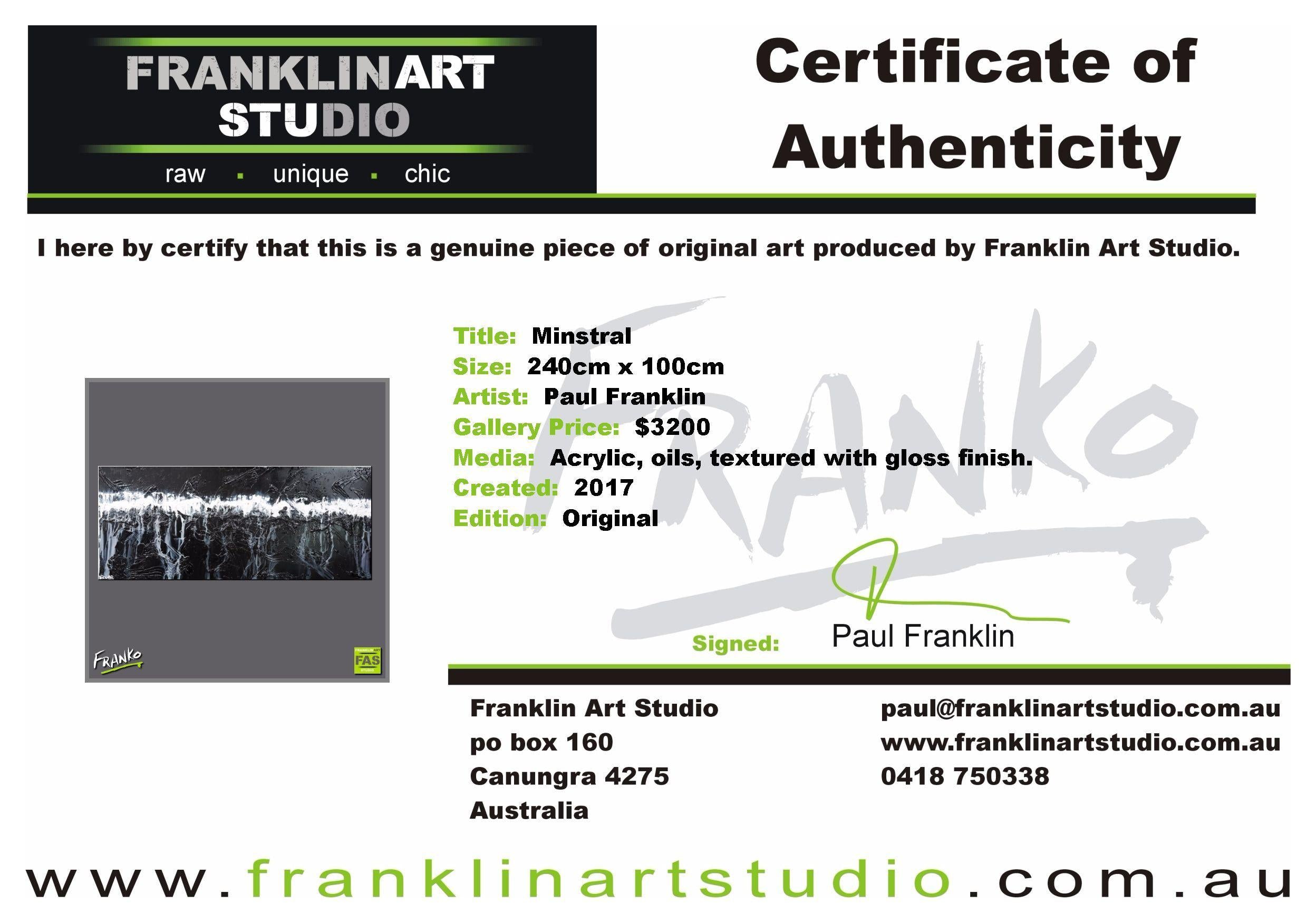 Minstral 240cm x 100cm Black Abstract Painting (SOLD)-abstract-[Franko_Artist]-[The_Block]-[Dream_Homes]-[ideas]-[Grand_Designs]-[Art_Lover]-Franklin Art Studio