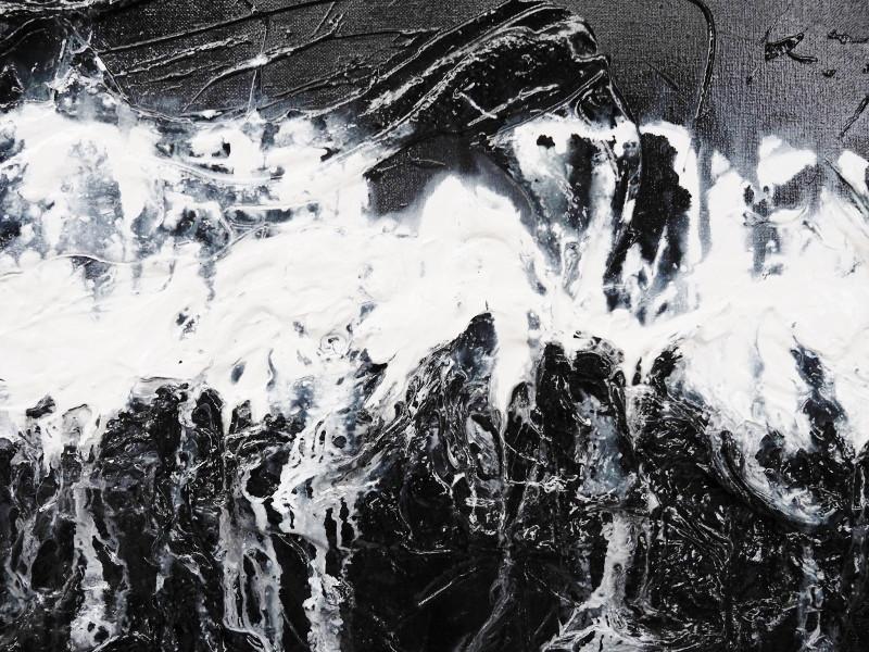 Minstral 240cm x 100cm Black Abstract Painting (SOLD)