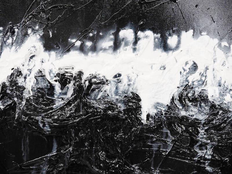 Minstral 240cm x 100cm Black Abstract Painting (SOLD)-abstract-[Franko]-[Artist]-[Australia]-[Painting]-Franklin Art Studio