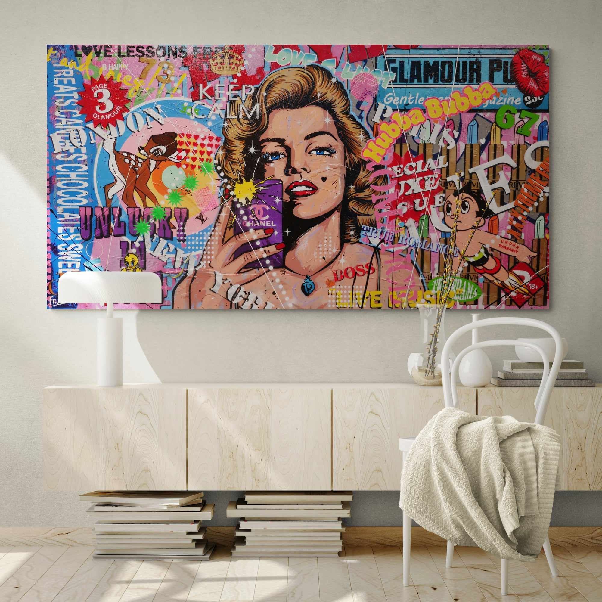 Miss Marvelous 190cm x 100cm Marilyn Monroe Textured Urban Pop Art Painting (SOLD)-Urban Pop Art-[Franko]-[Artist]-[Australia]-[Painting]-Franklin Art Studio