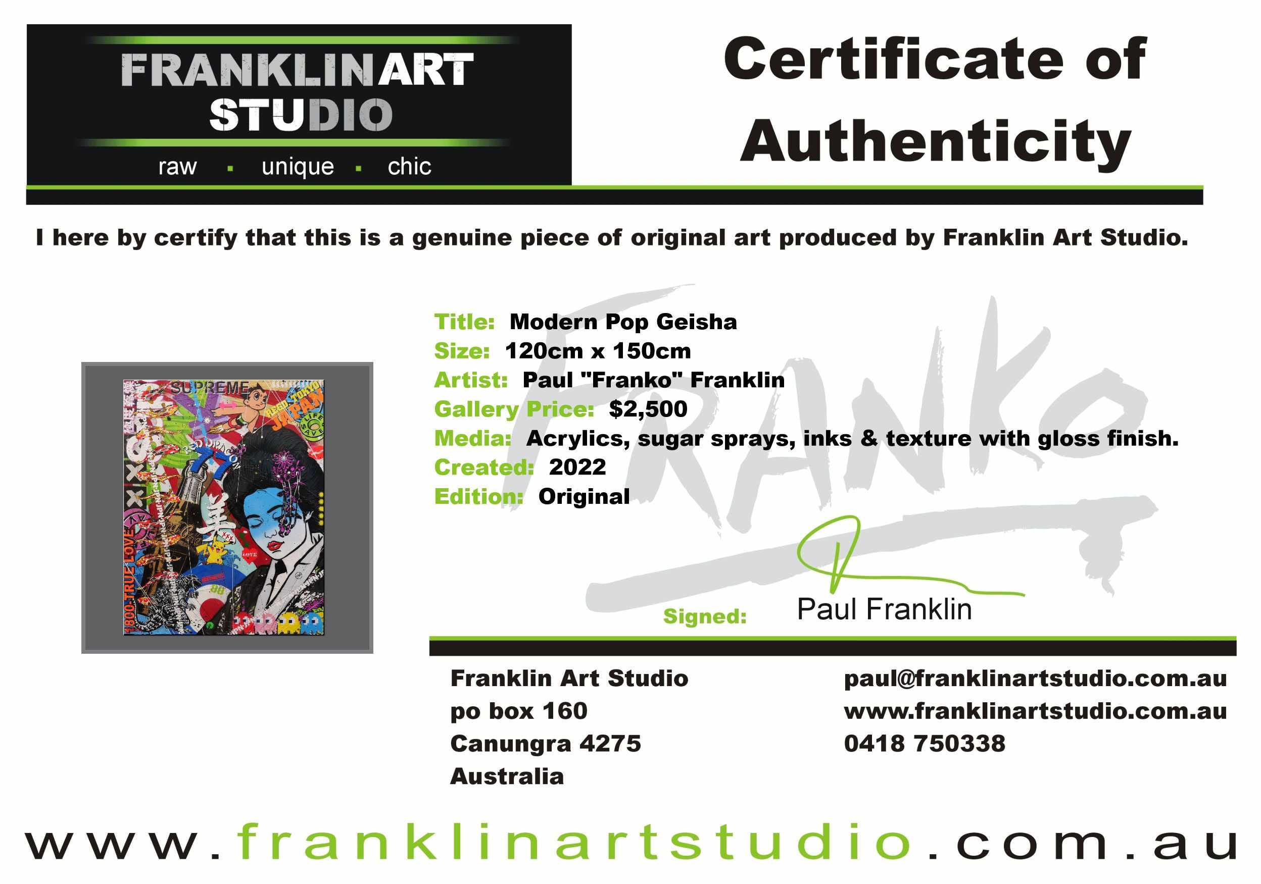 Modern Pop Geisha 120cm x 150cm Geisha Textured Urban Pop Art Painting (SOLD)-Urban Pop Art-[Franko_Artist]-[The_Block]-[Dream_Homes]-[ideas]-[Grand_Designs]-[Art_Lover]-Franklin Art Studio