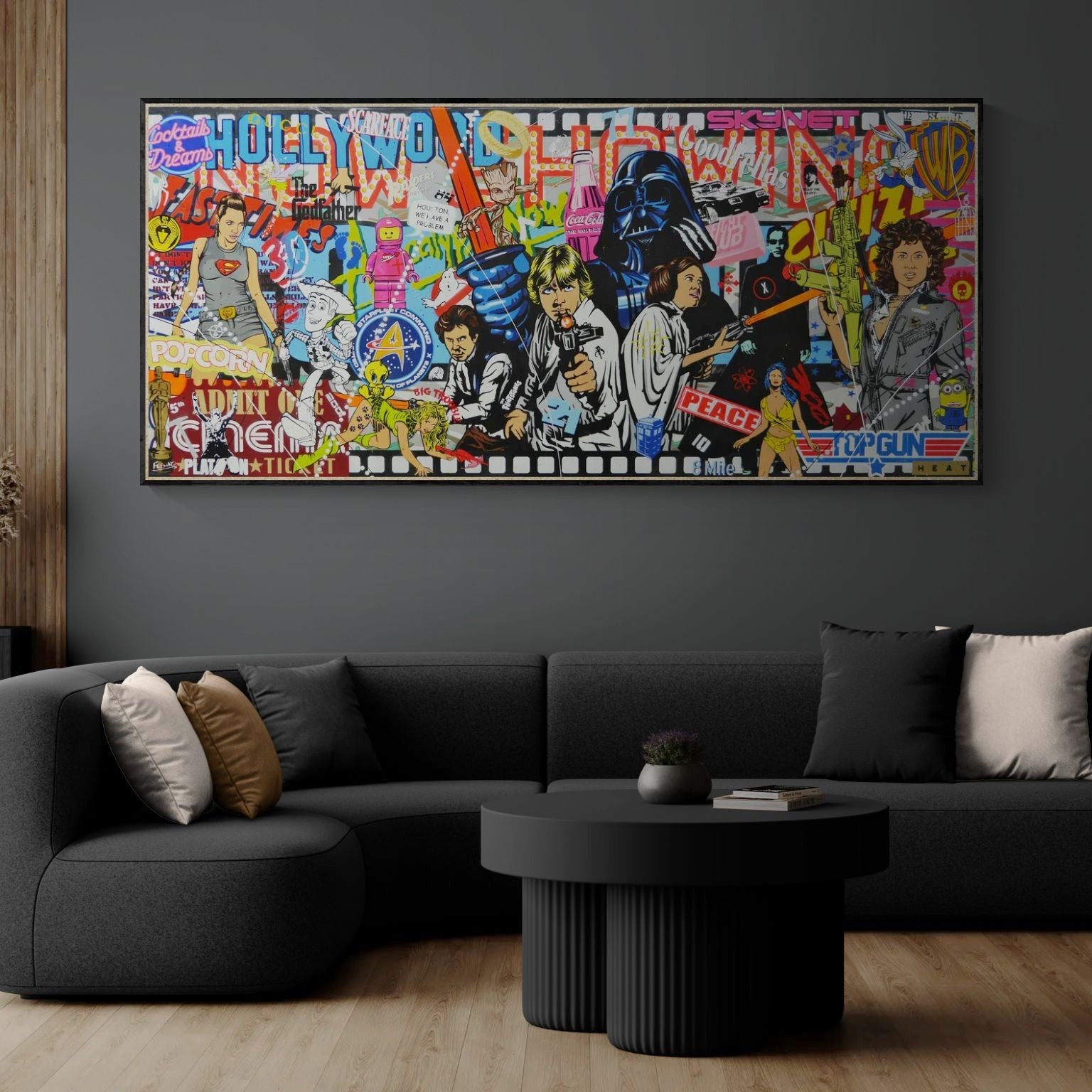 Cineverse 270cm x 120cm Textured Urban Pop Art Painting (SOLD)