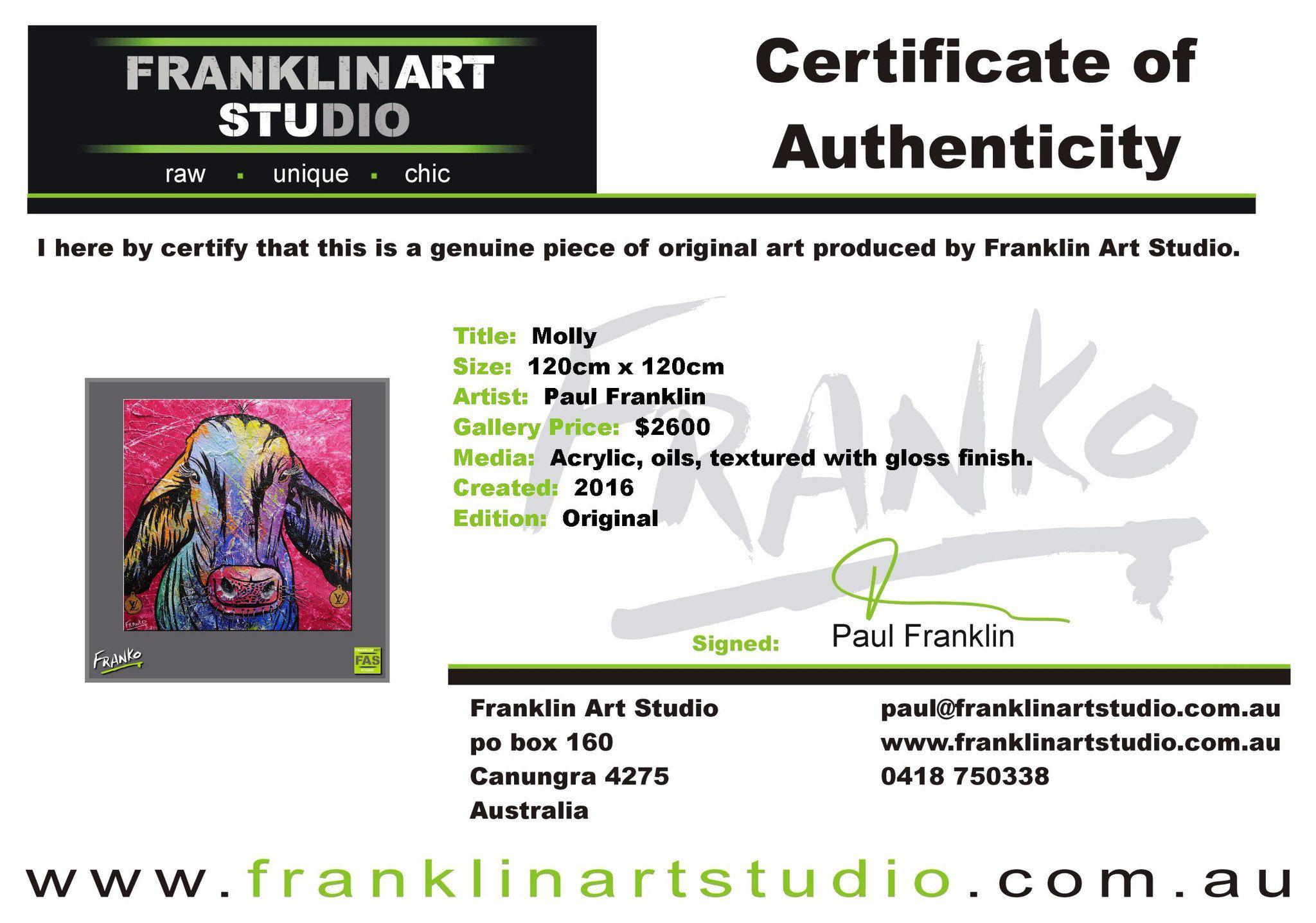 Molly 120cm x 120cm Droughtmaster Cow Painting (SOLD)-Animals-[Franko_Artist]-[The_Block]-[Dream_Homes]-[ideas]- [Grand_Designs]-Franklin Art Studio