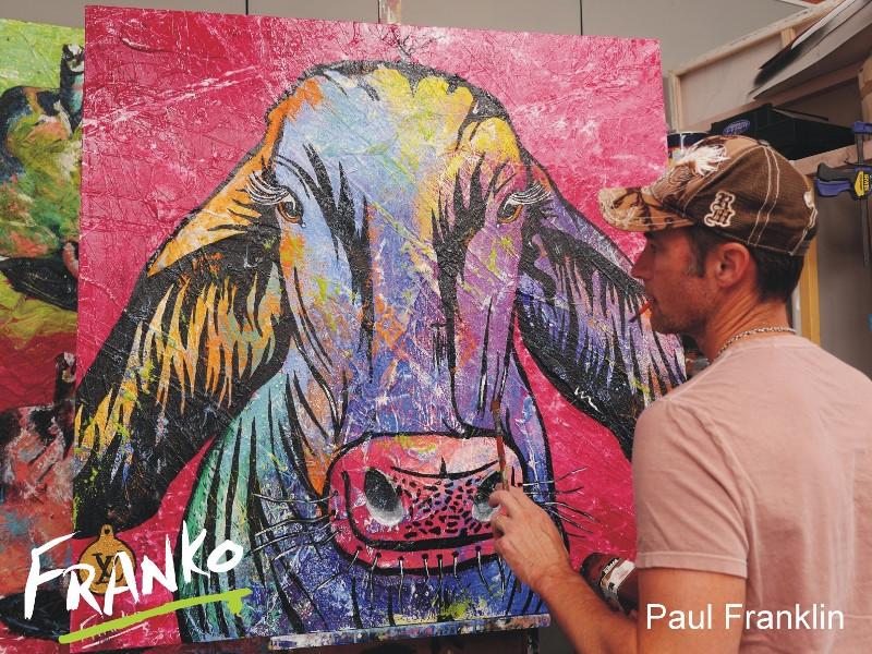 Molly 120cm x 120cm Droughtmaster Cow Painting (SOLD)-Animals-[Franko_Artist]-[The_Block]-[Dream_Homes]-[ideas]-[Grand_Designs]-[Art_Lover]-Franklin Art Studio