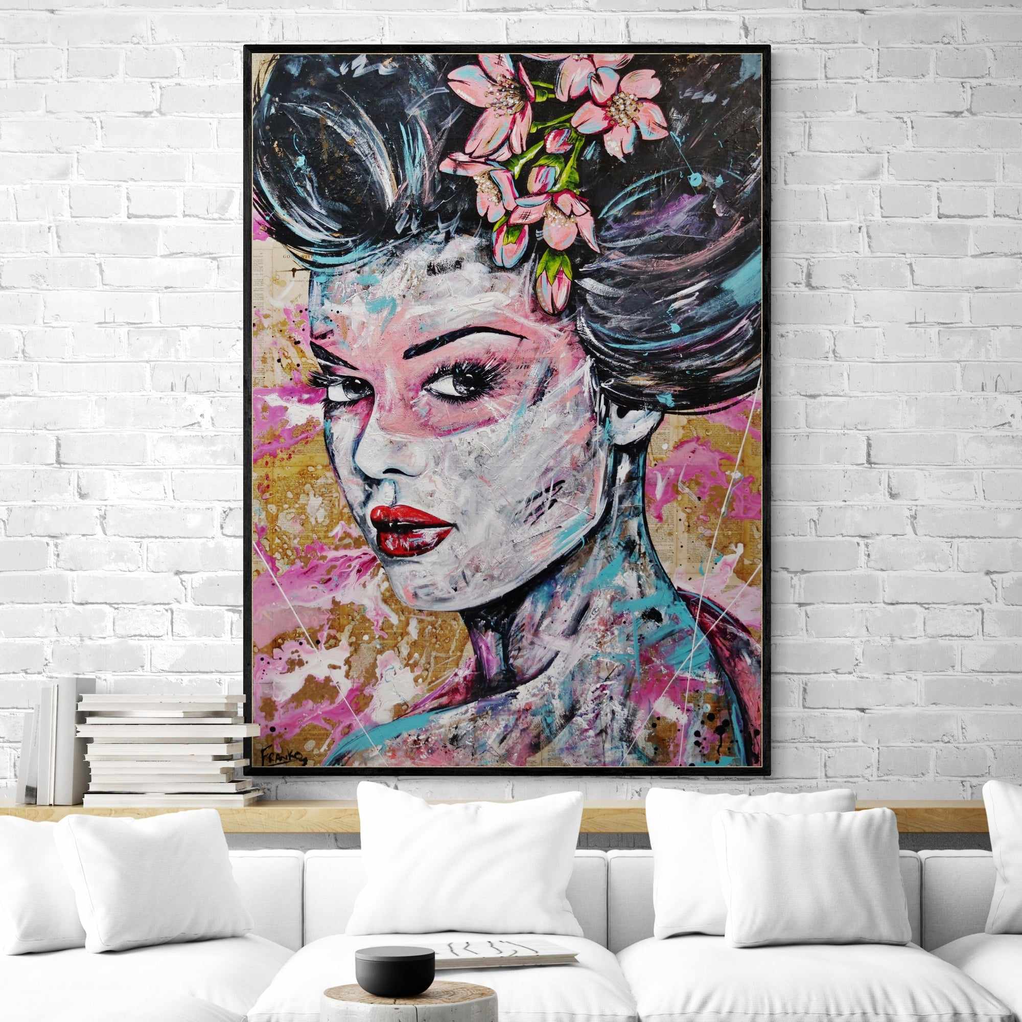 Mon Cheri 140cm x 100cm Woman Abstract Realism Book Club Painting (SOLD)-book club-[Franko_Artist]-[The_Block]-[Dream_Homes]-[ideas]-[Grand_Designs]-[Art_Lover]-Franklin Art Studio