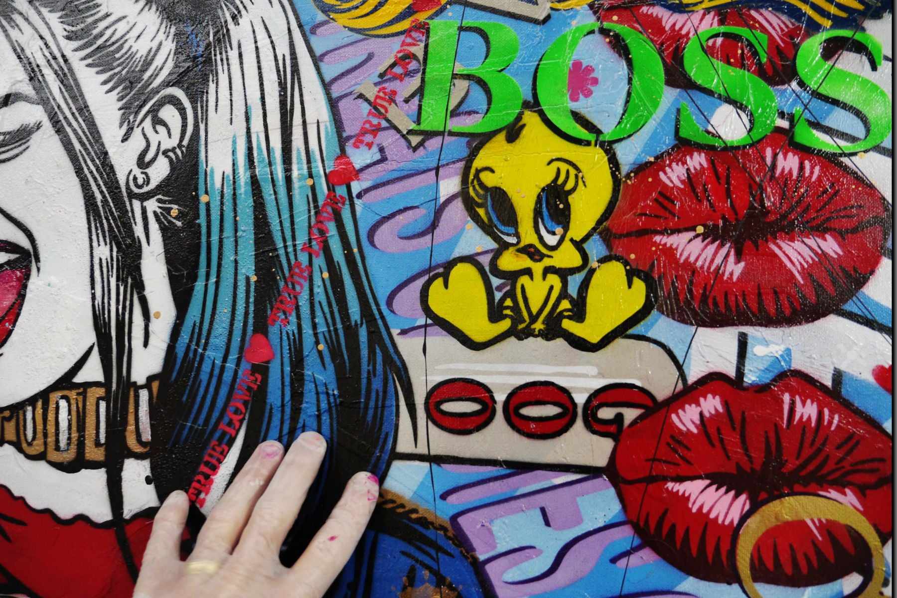 Monster Dash 120cm x 100cm Harley Quinn Textured Urban Pop Art Painting (SOLD)