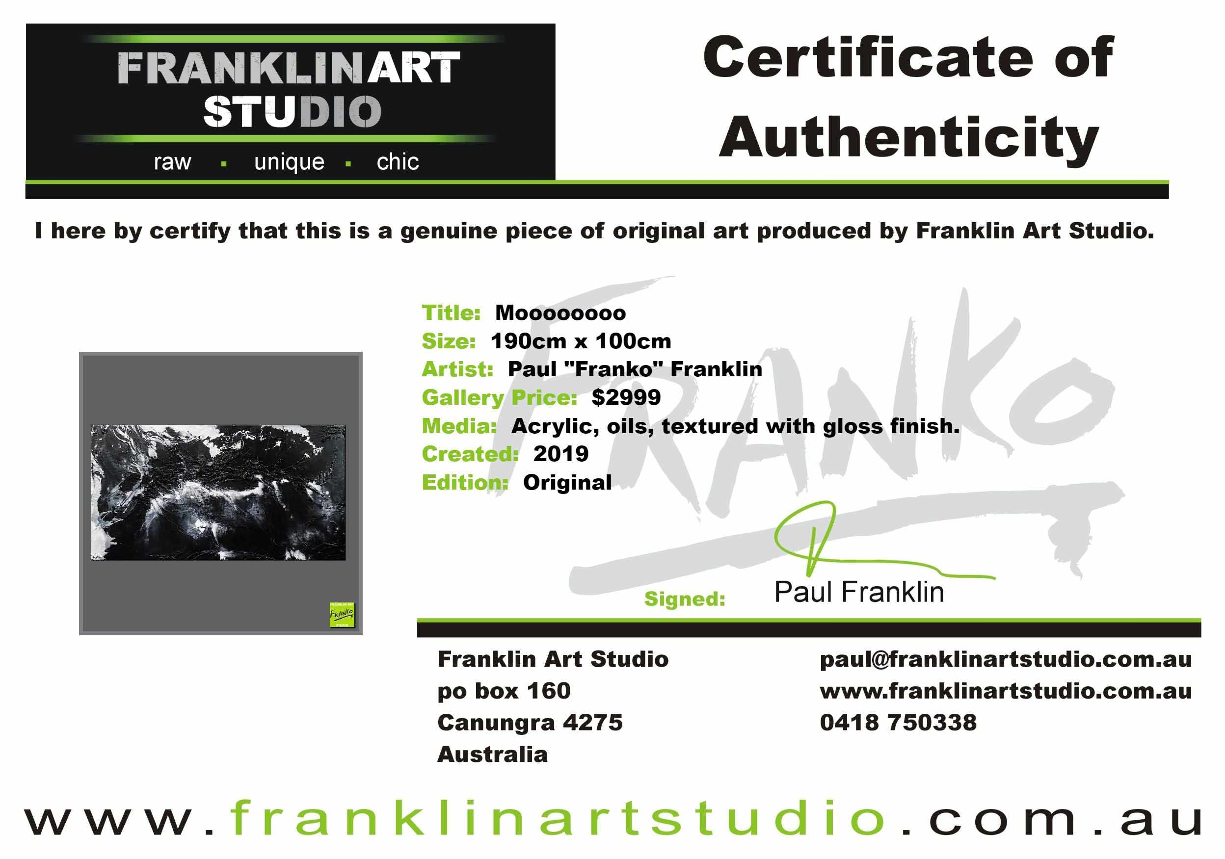 Moooooooo 190cm x 100cm White Black Textured Abstract Painting (SOLD)-Abstract-[Franko_Artist]-[The_Block]-[Dream_Homes]-[ideas]-[Grand_Designs]-[Art_Lover]-Franklin Art Studio