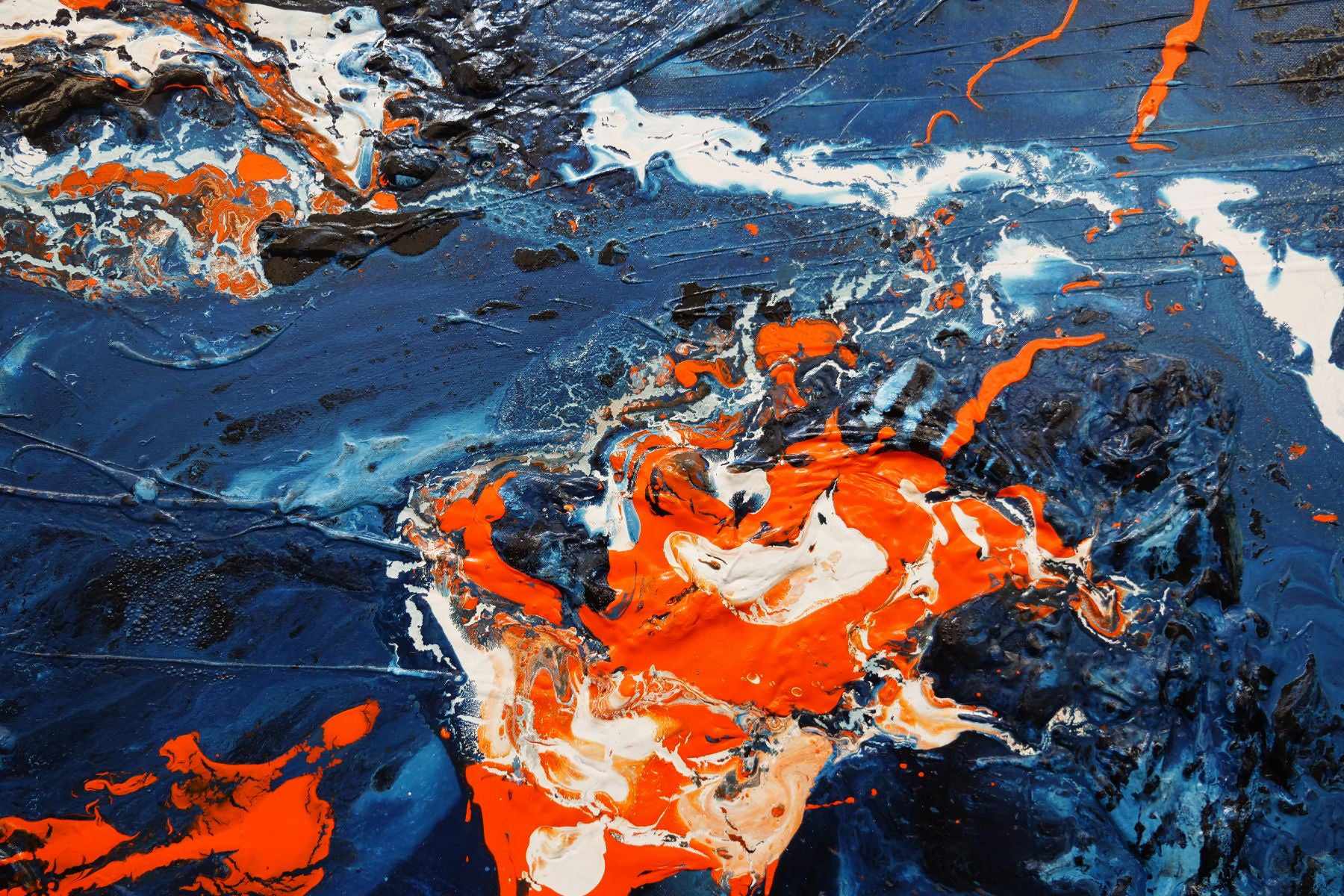 Naked Oranges 140cm x 100cm Orange Blue Textured Abstract Painting (SOLD)