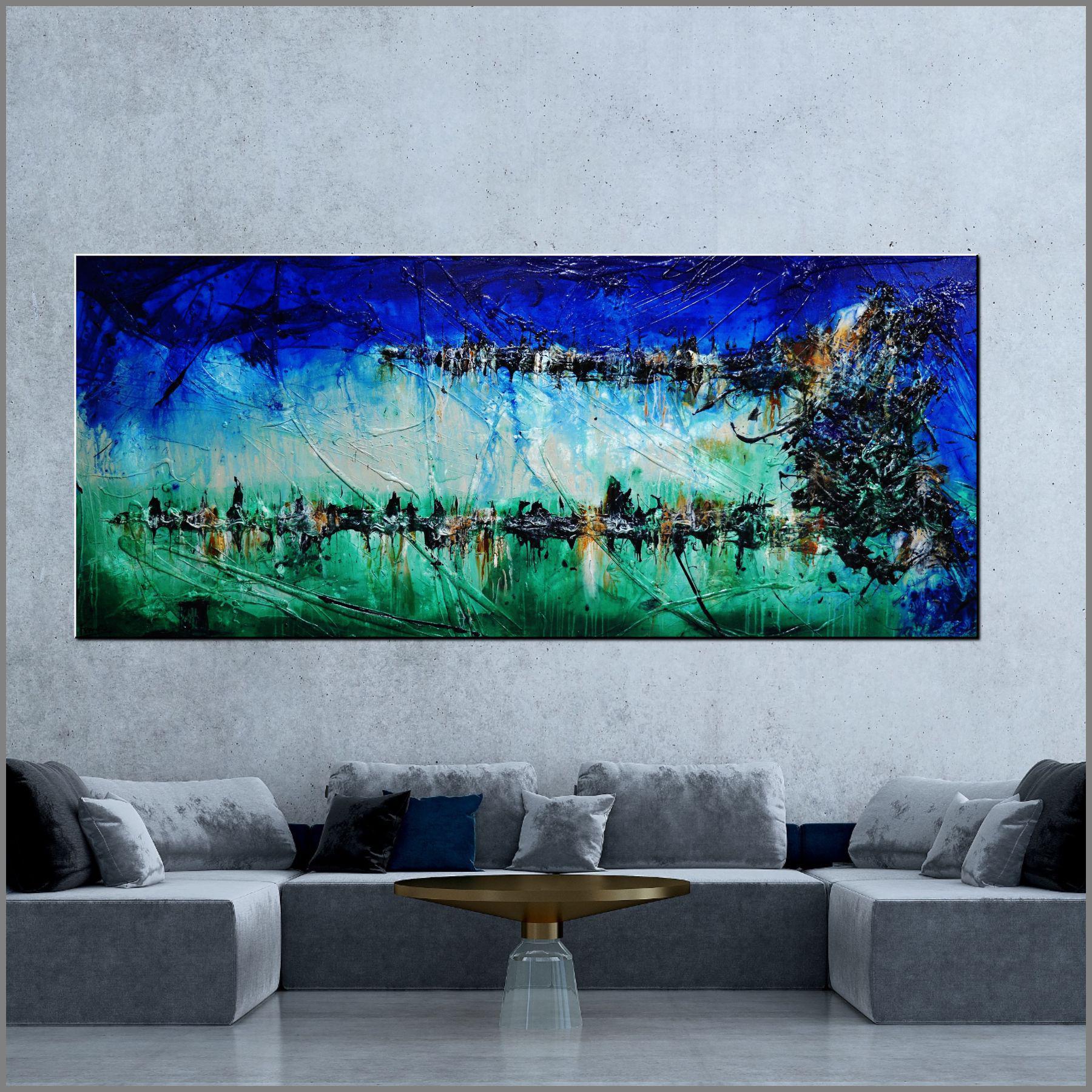 Nature 240cm x 100cm Blue Green Textured Abstract Painting (SOLD)-Abstract-[Franko_Artist]-[Australian_artist]-[Gold_Coast]-[Brisbane]-[modern]-[contemporary]-[original]-[Large_artwork]-[The_Block]-[Dream_Homes]-[ideas]-[Grand_Designs]-[Art_Lover]-Franklin Art Studio