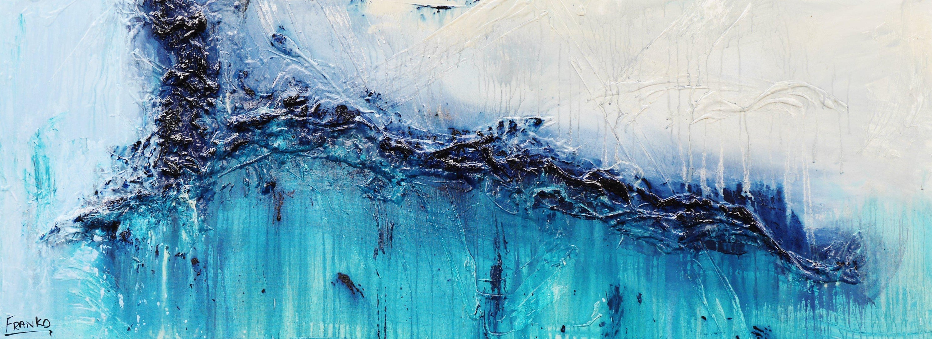 Natures Best 160cm x 60cm Blue Abstract Painting (SOLD)-Abstract-[Franko_Artist]-[Australian_artist]-[Gold_Coast]-[Brisbane]-[modern]-[contemporary]-[original]-[Large_artwork]-Franklin Art Studio