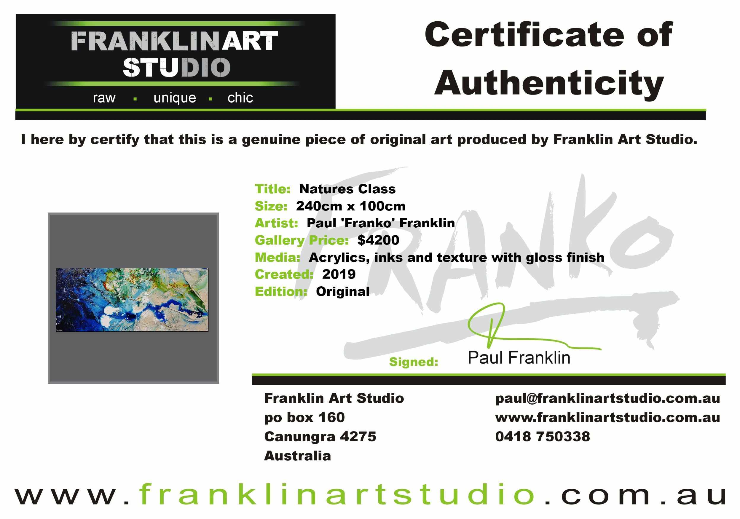 Natures Class 240cm x 100cm Blue White Green Textured Abstract Painting (SOLD)-Abstract-[Franko_Artist]-[The_Block]-[Dream_Homes]-[ideas]-[Grand_Designs]-[Art_Lover]-Franklin Art Studio