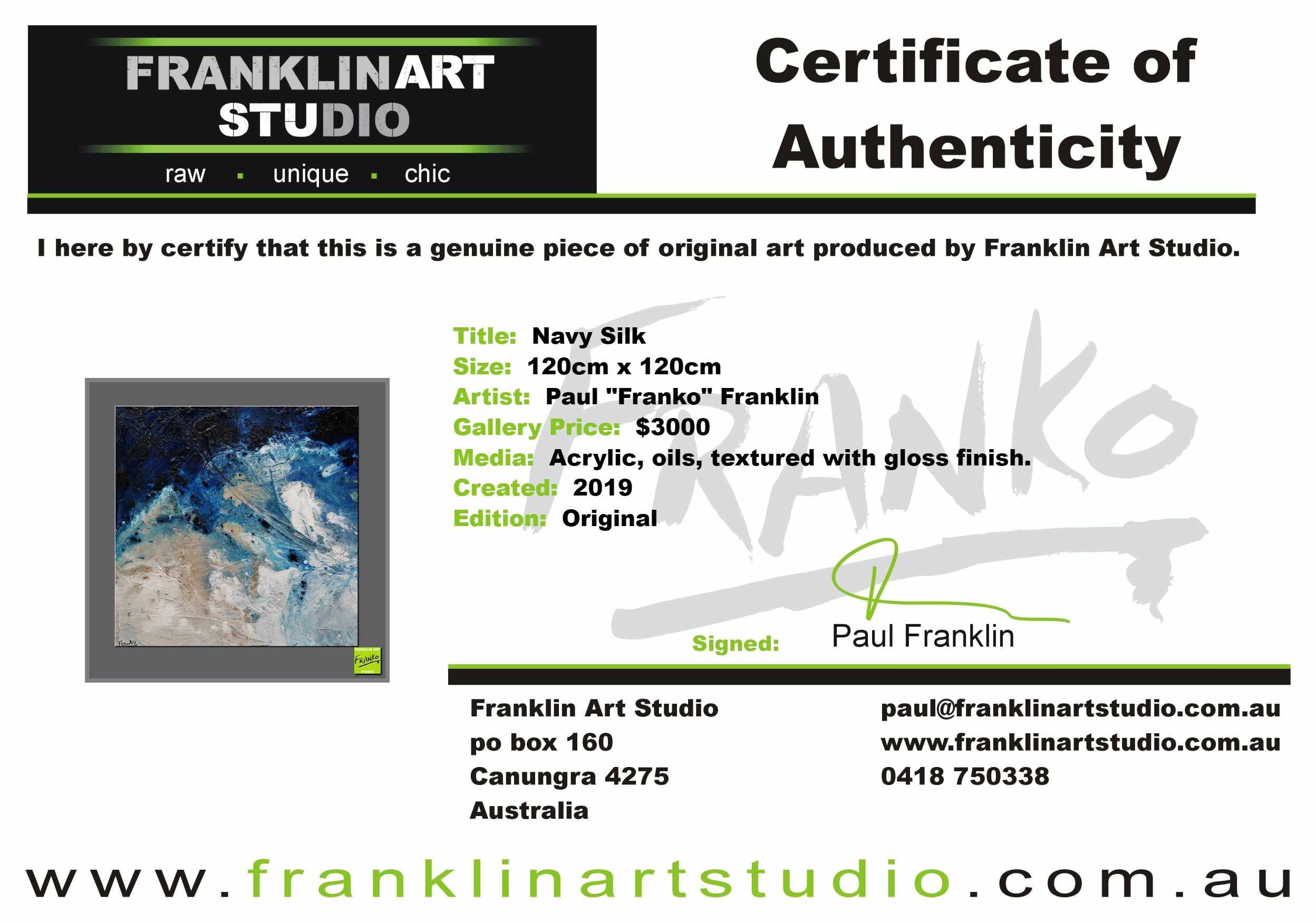 Navy Silk 120cm x 120cm White Cream Blue Textured Abstract Painting (SOLD)-Abstract-[Franko_Artist]-[The_Block]-[Dream_Homes]-[ideas]-[Grand_Designs]-[Art_Lover]-Franklin Art Studio