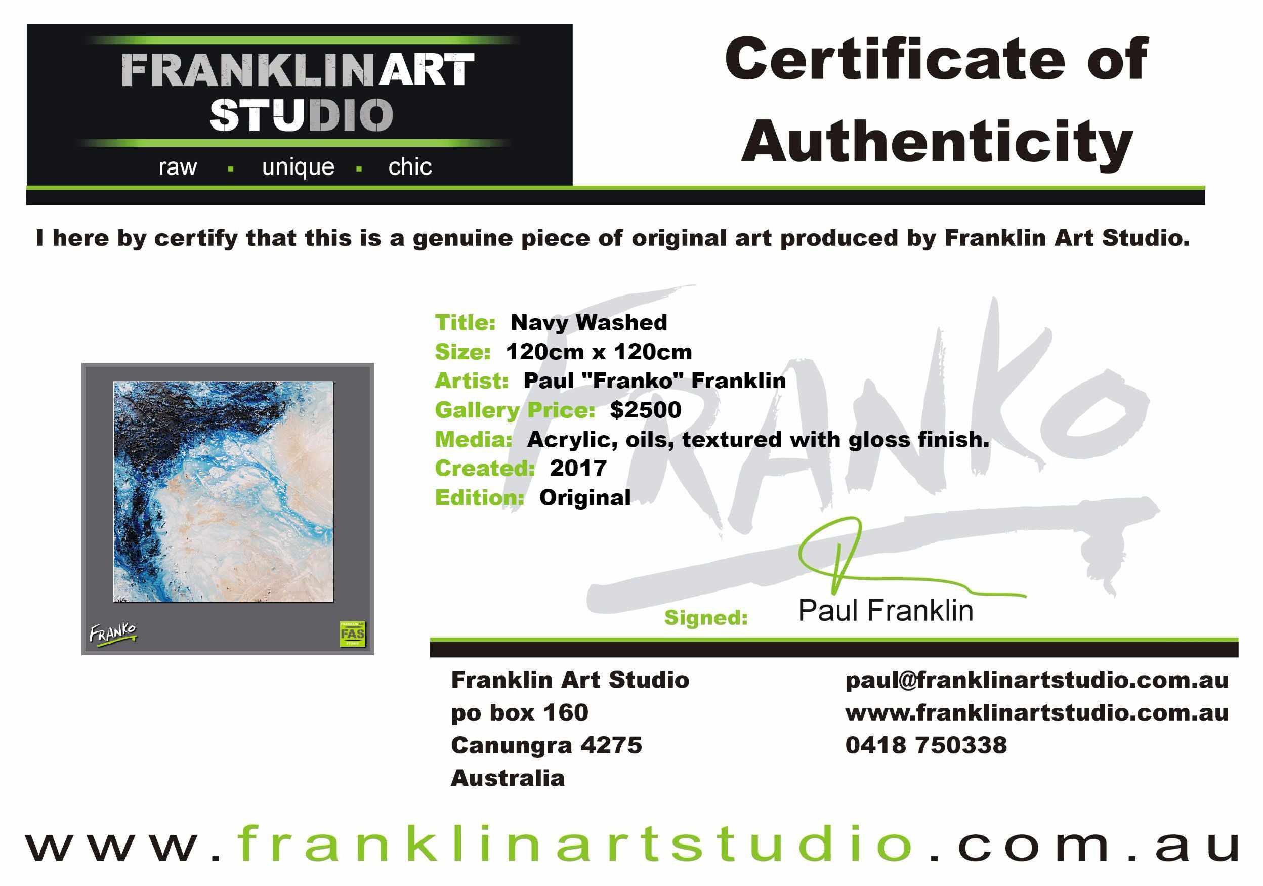 Navy Washed 120cm x 120cm White Blue Abstract Painting (SOLD)-abstract-[Franko_Artist]-[The_Block]-[Dream_Homes]-[ideas]-[Grand_Designs]-[Art_Lover]-Franklin Art Studio