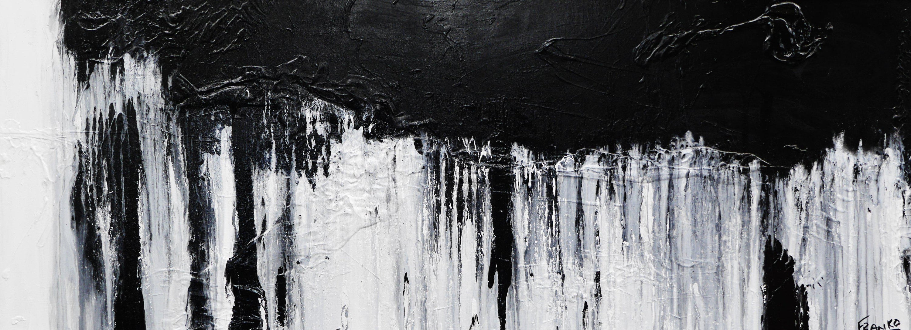 Neutral Candy 160cm x 60cm Black White Textured Abstract Painting (SOLD)-Abstract-[Franko_Artist]-[Australian_artist]-[Gold_Coast]-[Brisbane]-[modern]-[contemporary]-[original]-[Large_artwork]-Franklin Art Studio