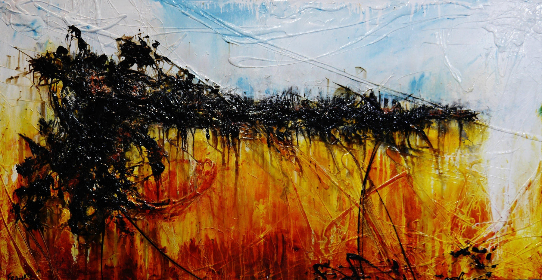 Never Never Outback 190cm x 100cm Sienna Blue Textured Abstract Painting (SOLD)-Abstract-[Franko_Artist]-[Australian_artist]-[Gold_Coast]-[Brisbane]-[modern]-[contemporary]-[original]-[Large_artwork]-Franklin Art Studio
