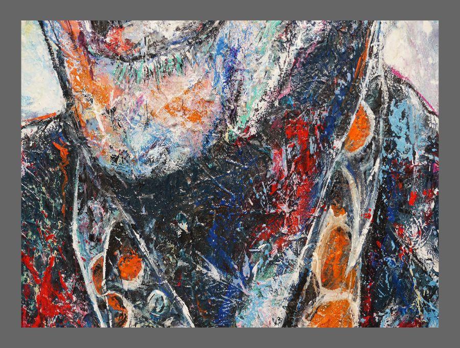 Night Time Is The Right Time 140cm x 100cm Ray Charles Painting (SOLD)-people-[Franko_Artist]-[The_Block]-[Dream_Homes]-[ideas]- [Grand_Designs]-Franklin Art Studio