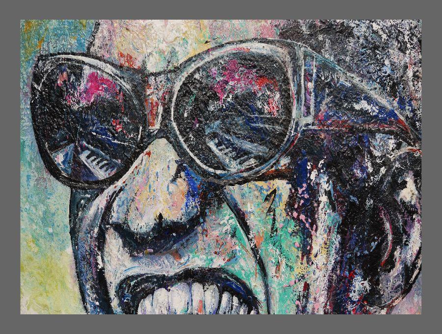 Night Time Is The Right Time 140cm x 100cm Ray Charles Painting (SOLD)-people-[Franko_Artist]-[The_Block]-[Dream_Homes]-[ideas]-[Grand_Designs]-[Art_Lover]-Franklin Art Studio