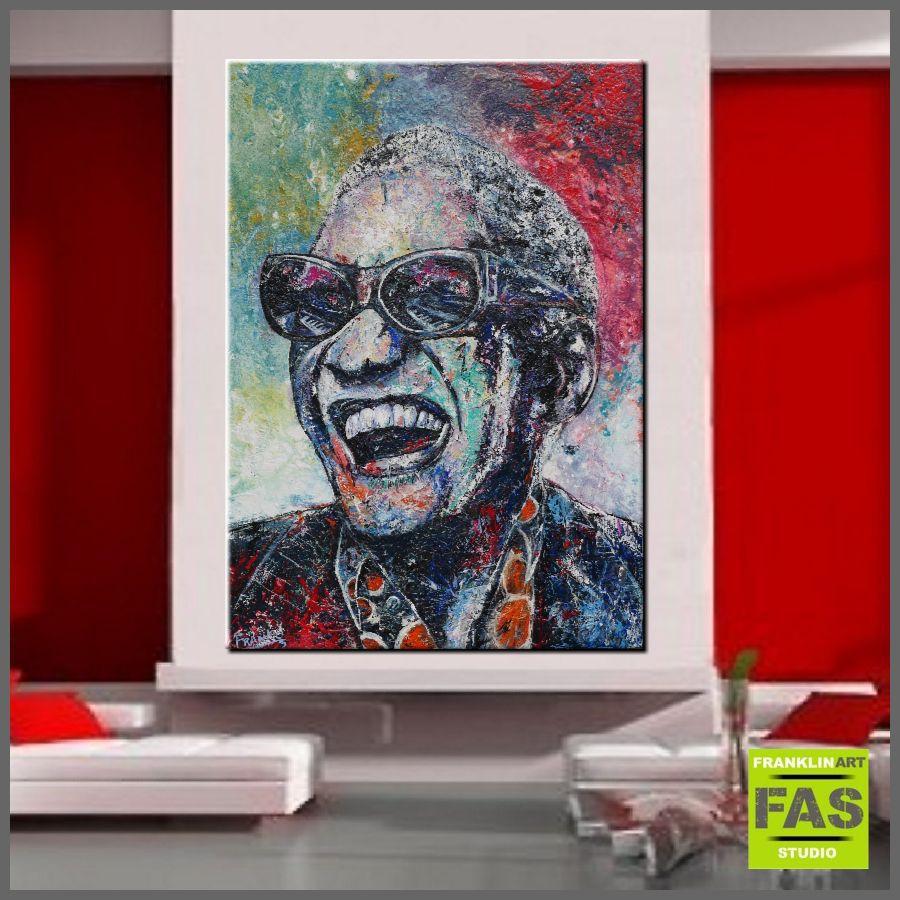Night Time Is The Right Time 140cm x 100cm Ray Charles Painting (SOLD)-people-[Franko_Artist]-[Australian_artist]-[Gold_Coast]-[Brisbane]-[modern]-[contemporary]-[original]-[Large_artwork]-[The_Block]-[Dream_Homes]-[ideas]-[Grand_Designs]-[Art_Lover]-Franklin Art Studio