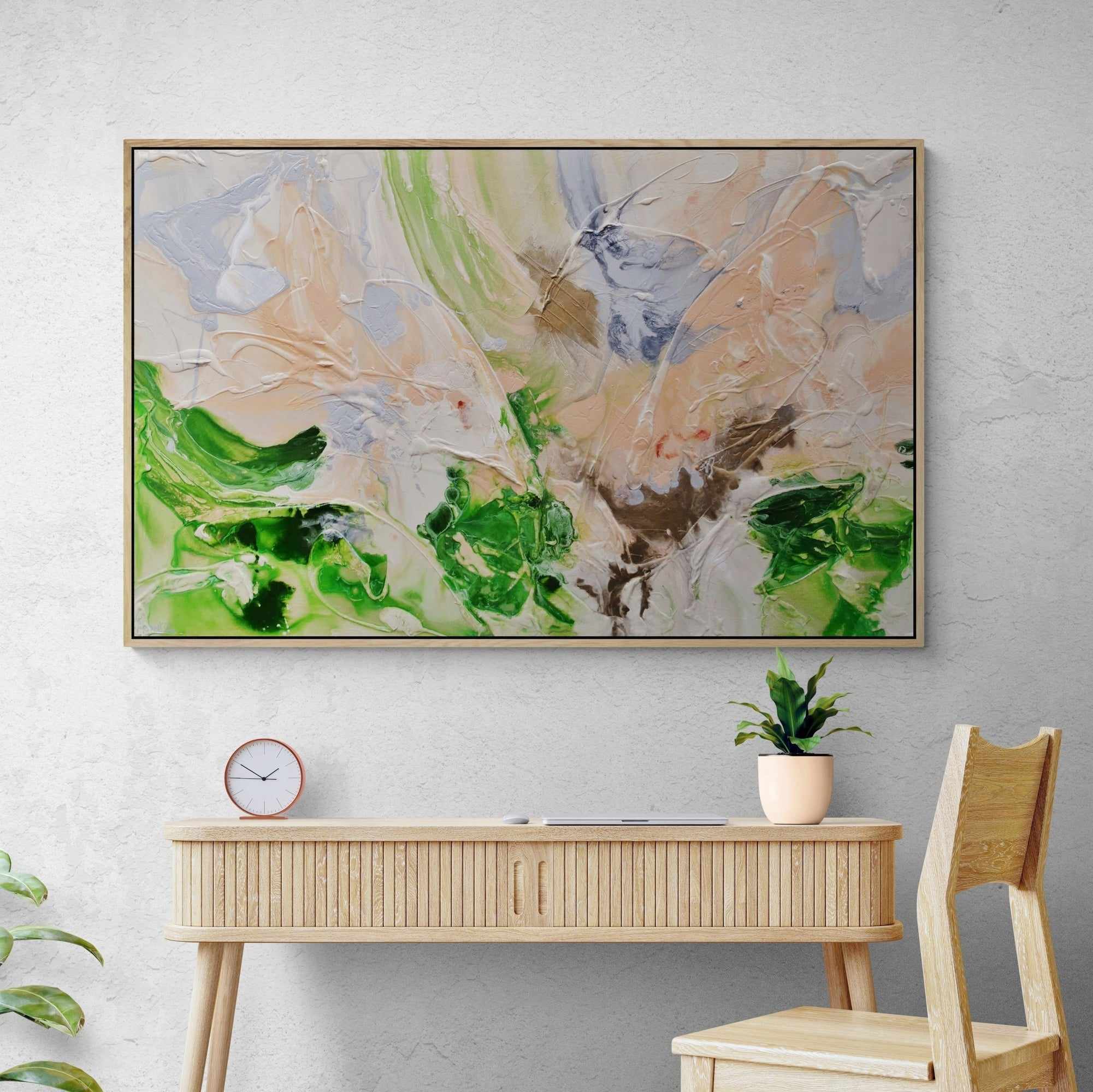 Nude By Design 160cm x 100cm Grey Green Textured Abstract Painting (SOLD)-Abstract-[Franko_Artist]-[The_Block]-[Dream_Homes]-[ideas]-[Grand_Designs]-[Art_Lover]-Franklin Art Studio