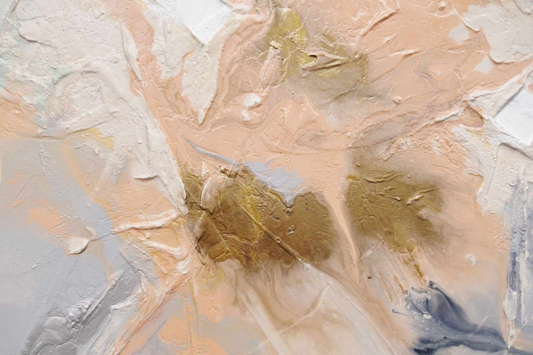 Nude Silver 120cm x 100cm Grey Pink Bronze Textured Abstract Painting (SOLD)