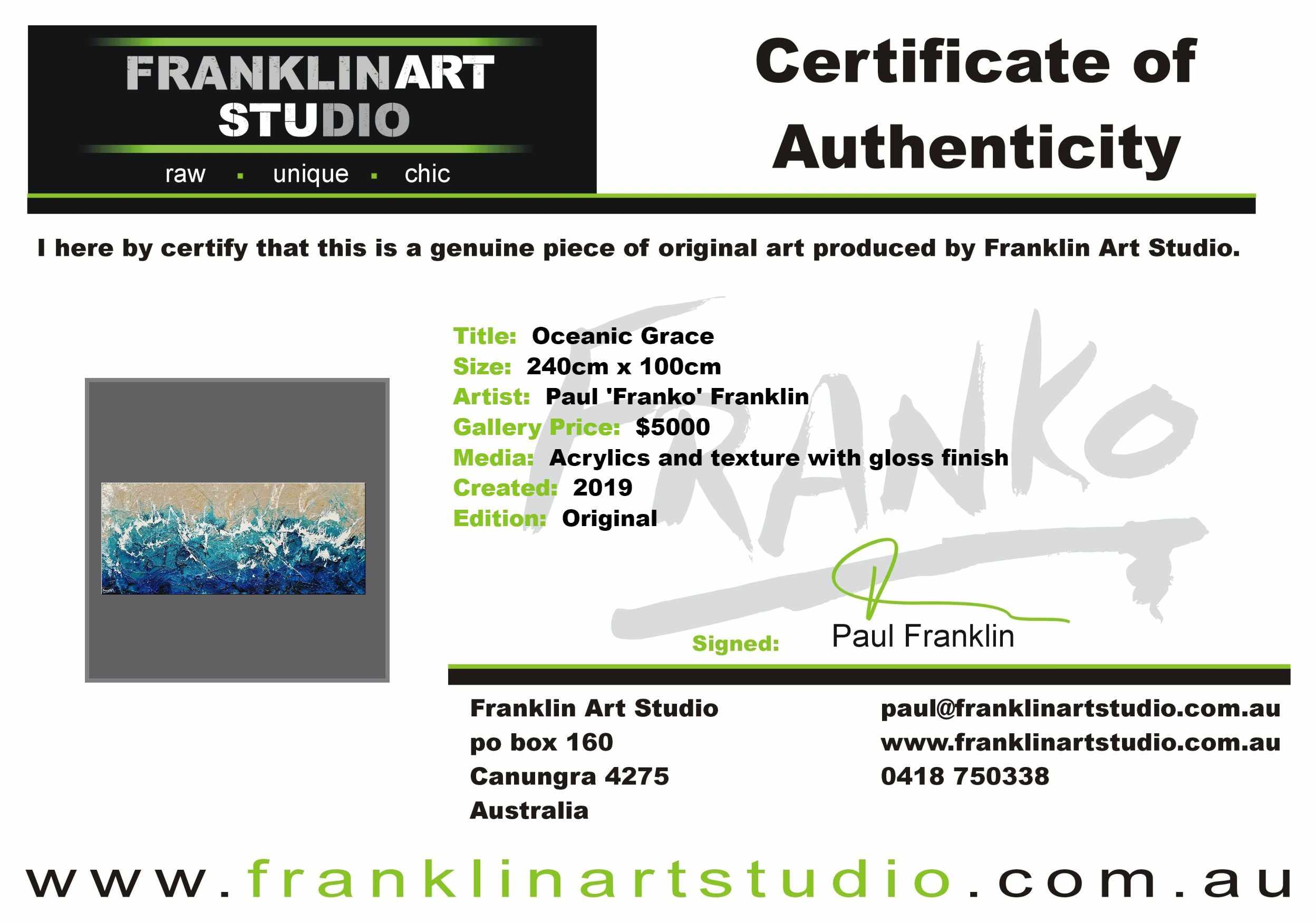 Oceanic Grace 240cm x 100cm Cream Turquoise Textured Abstract Painting (SOLD)-Abstract-[Franko_Artist]-[The_Block]-[Dream_Homes]-[ideas]- [Grand_Designs]-Franklin Art Studio