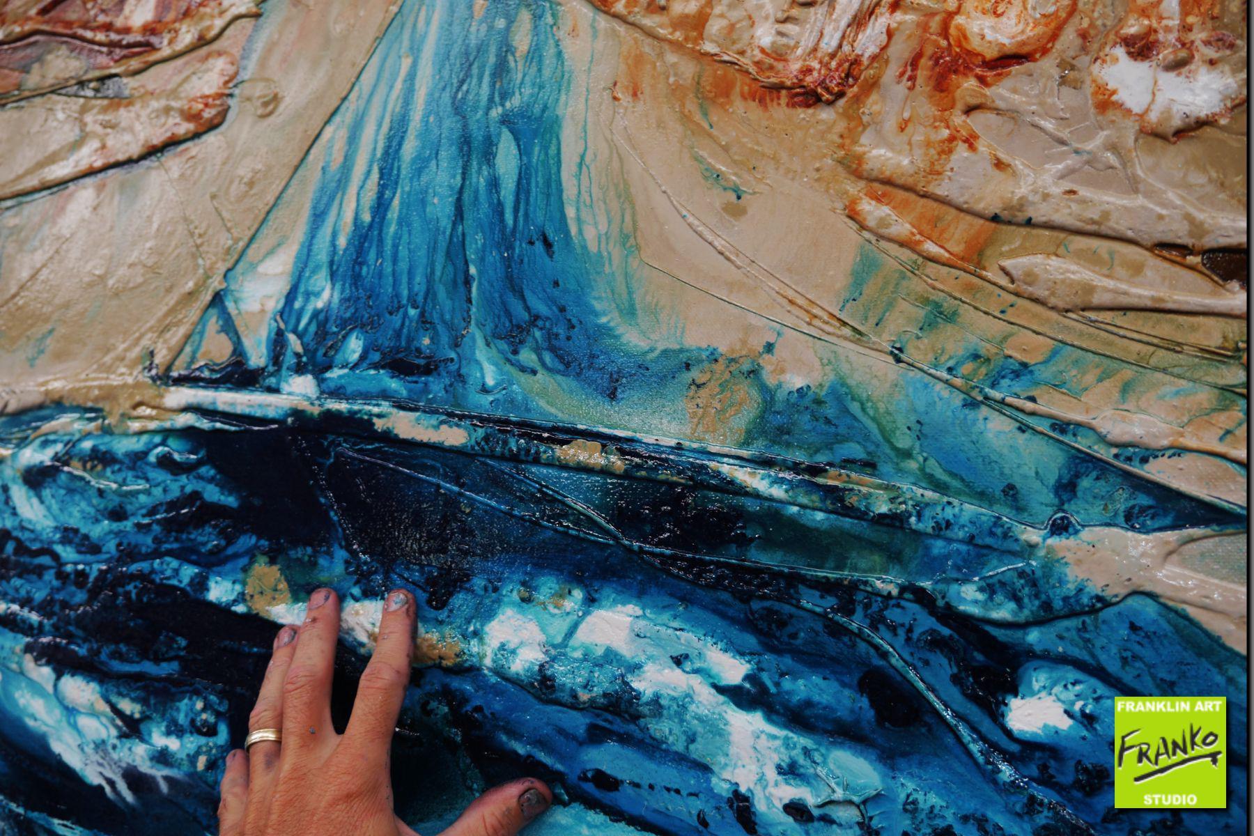 Oceanic Harmony 270cm x 120cm Green/Blue Brown Textured Abstract Painting (SOLD)